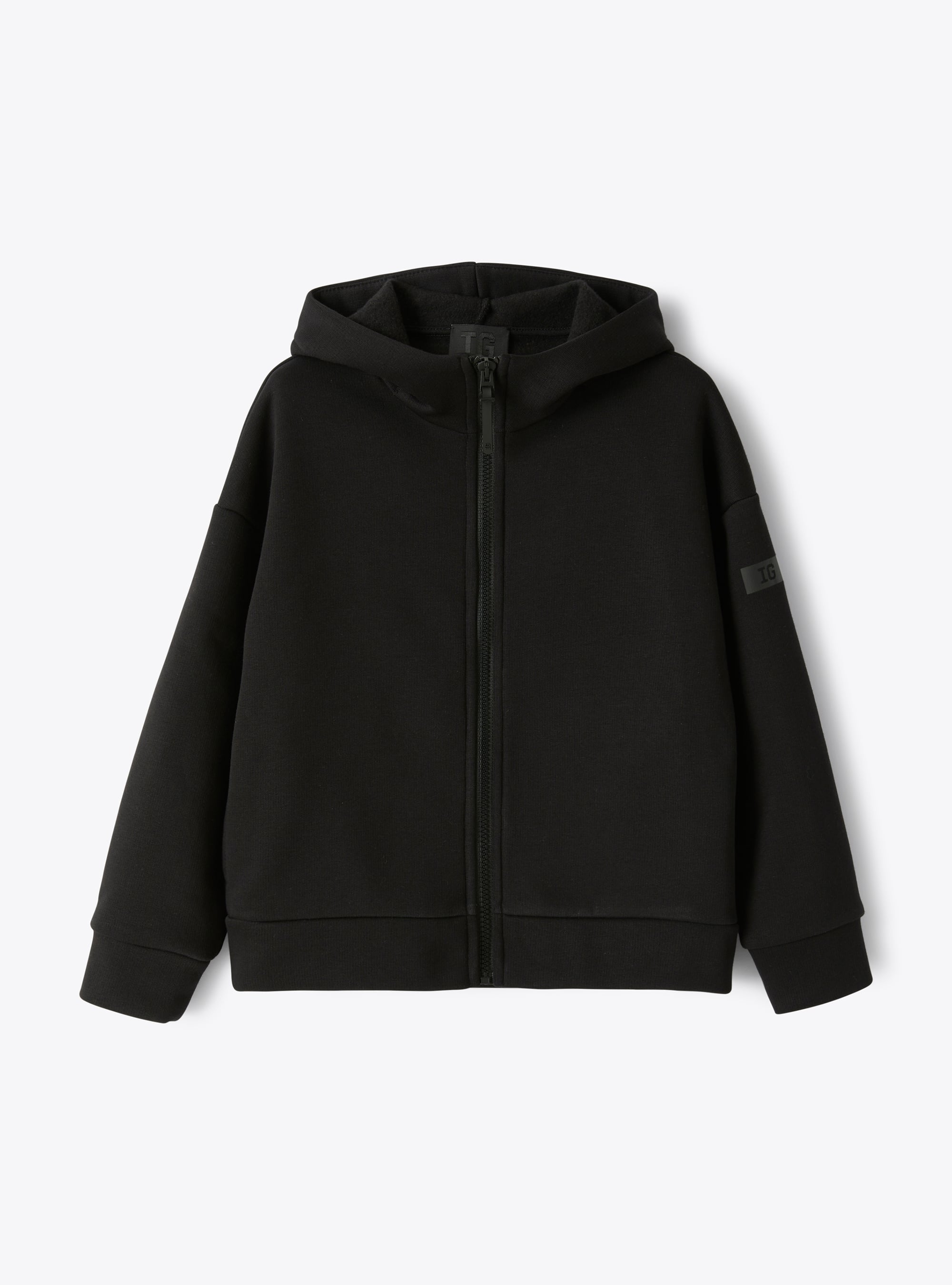 Sweat jacket in a black hi-tech fabric - Sweatshirts - Il Gufo