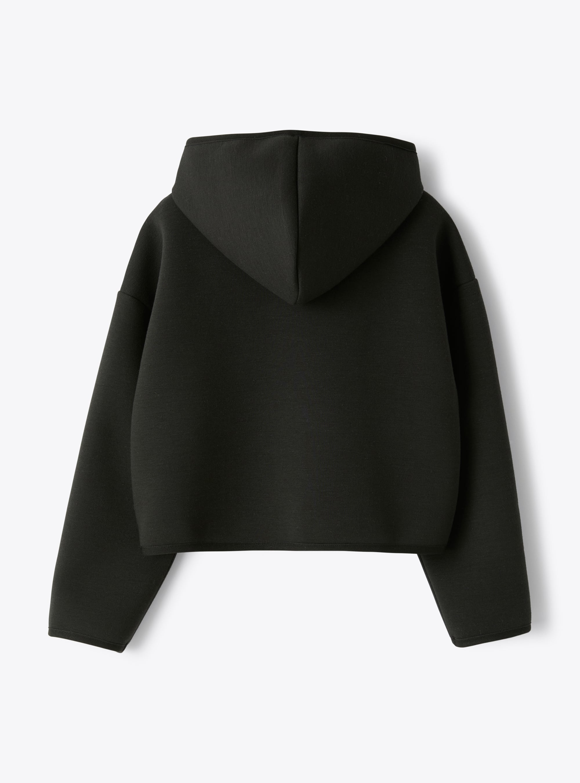 Cropped sweatshirt in black neoprene - Black | Il Gufo