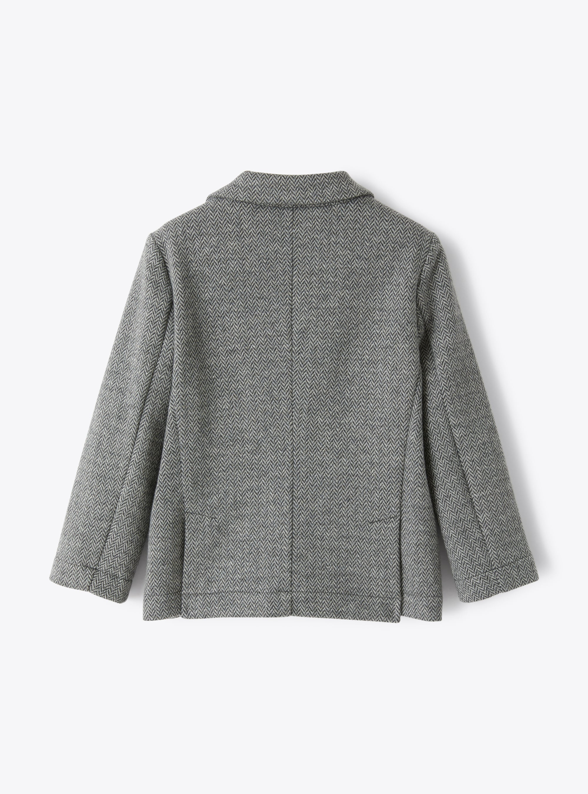 Grey cotton herringbone-pattern blazer - Grey | Il Gufo