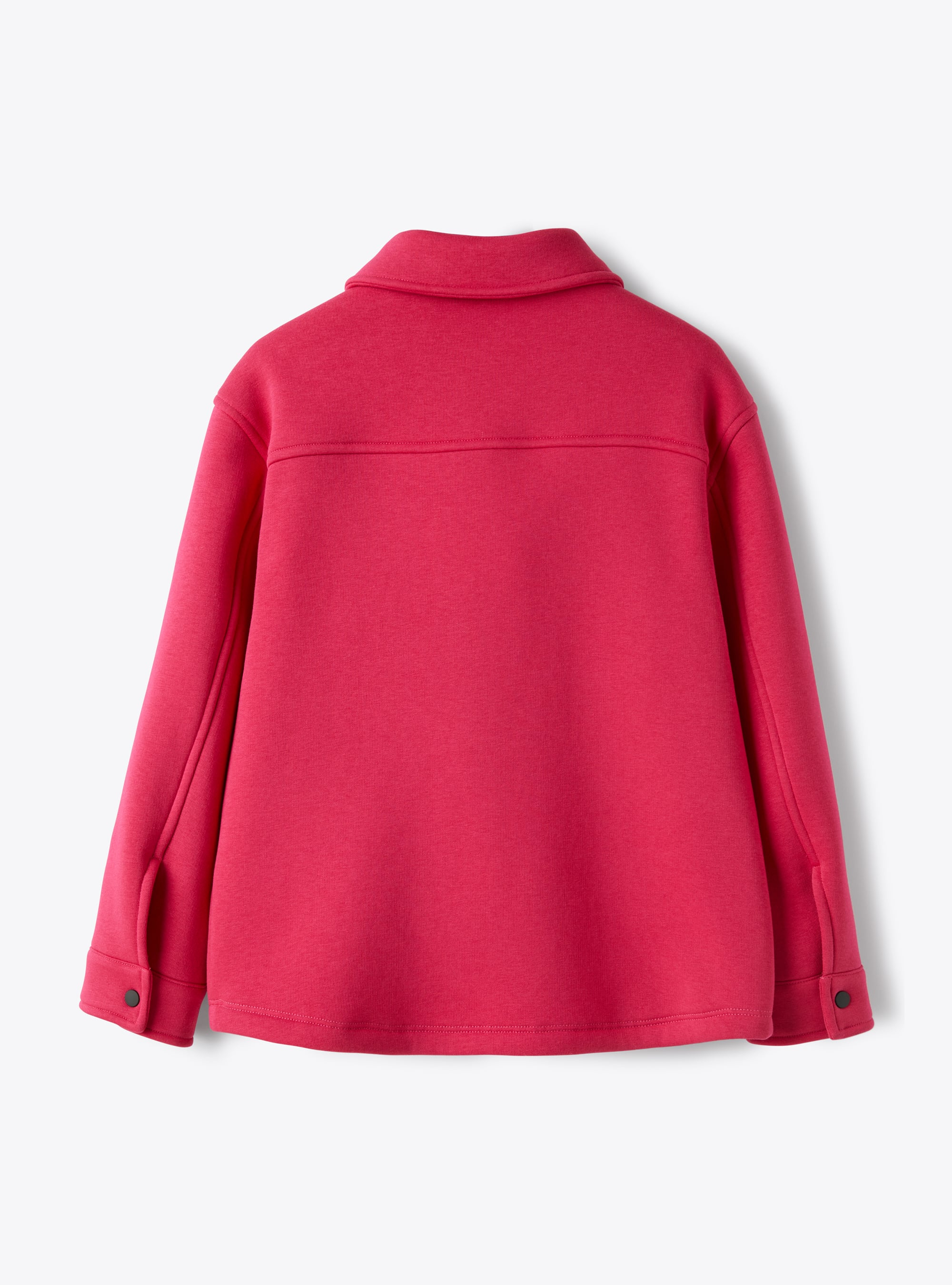 Shirt jacket in fuchsia-pink fleece - Fuchsia | Il Gufo