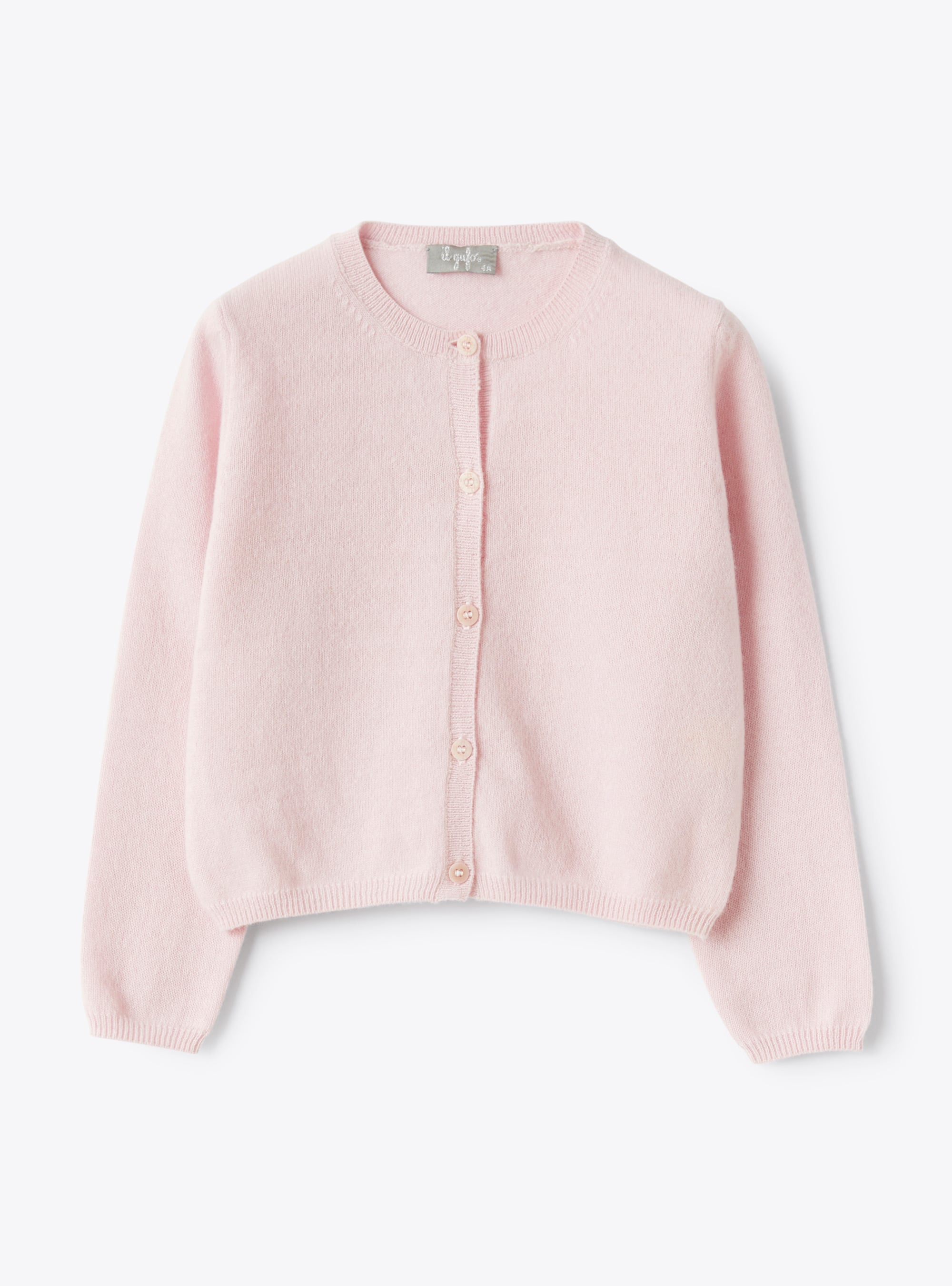 Cardigan rosa in lana merino - Maglie - Il Gufo