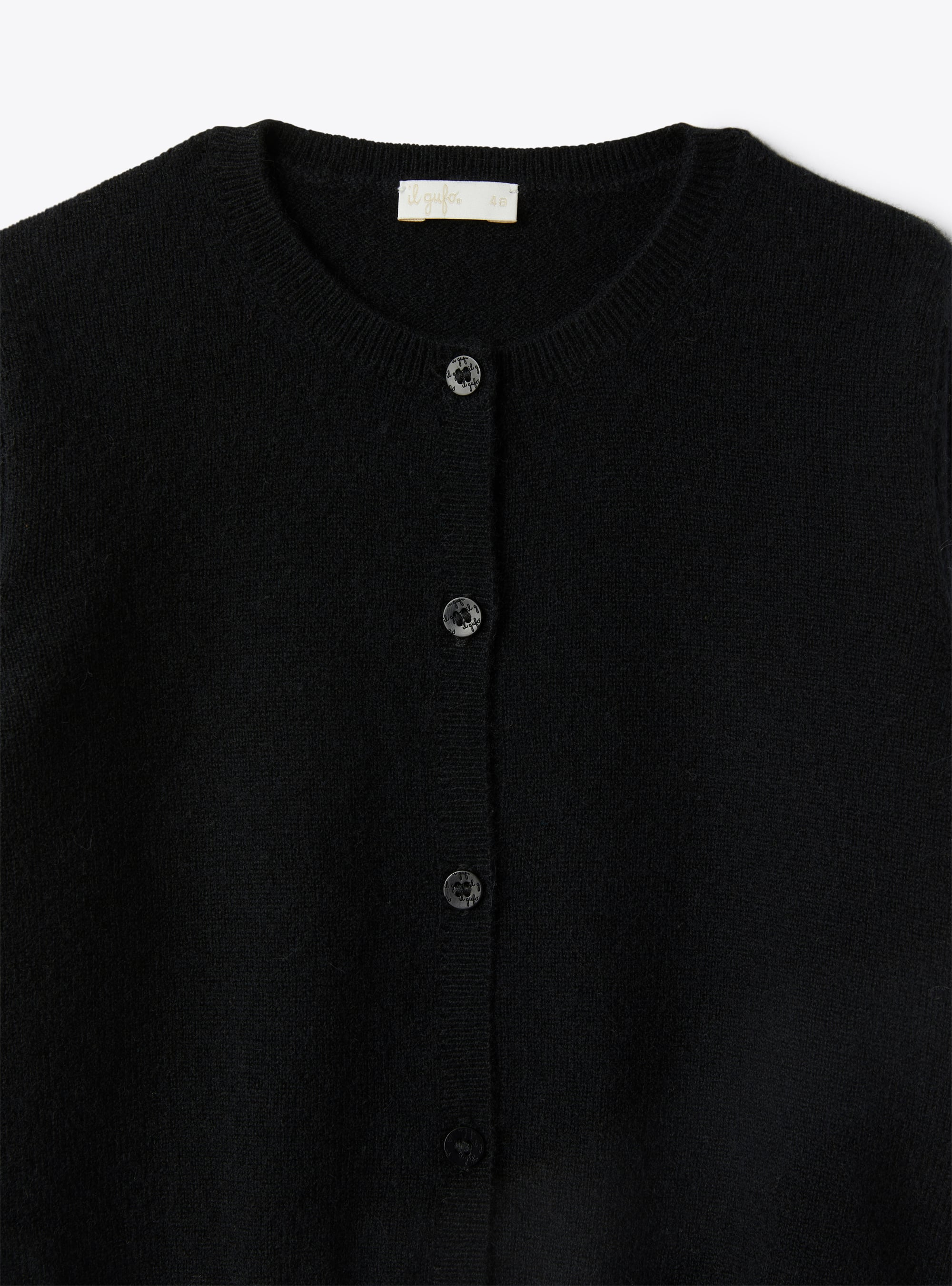 Black cashmere cardigan - Black | Il Gufo