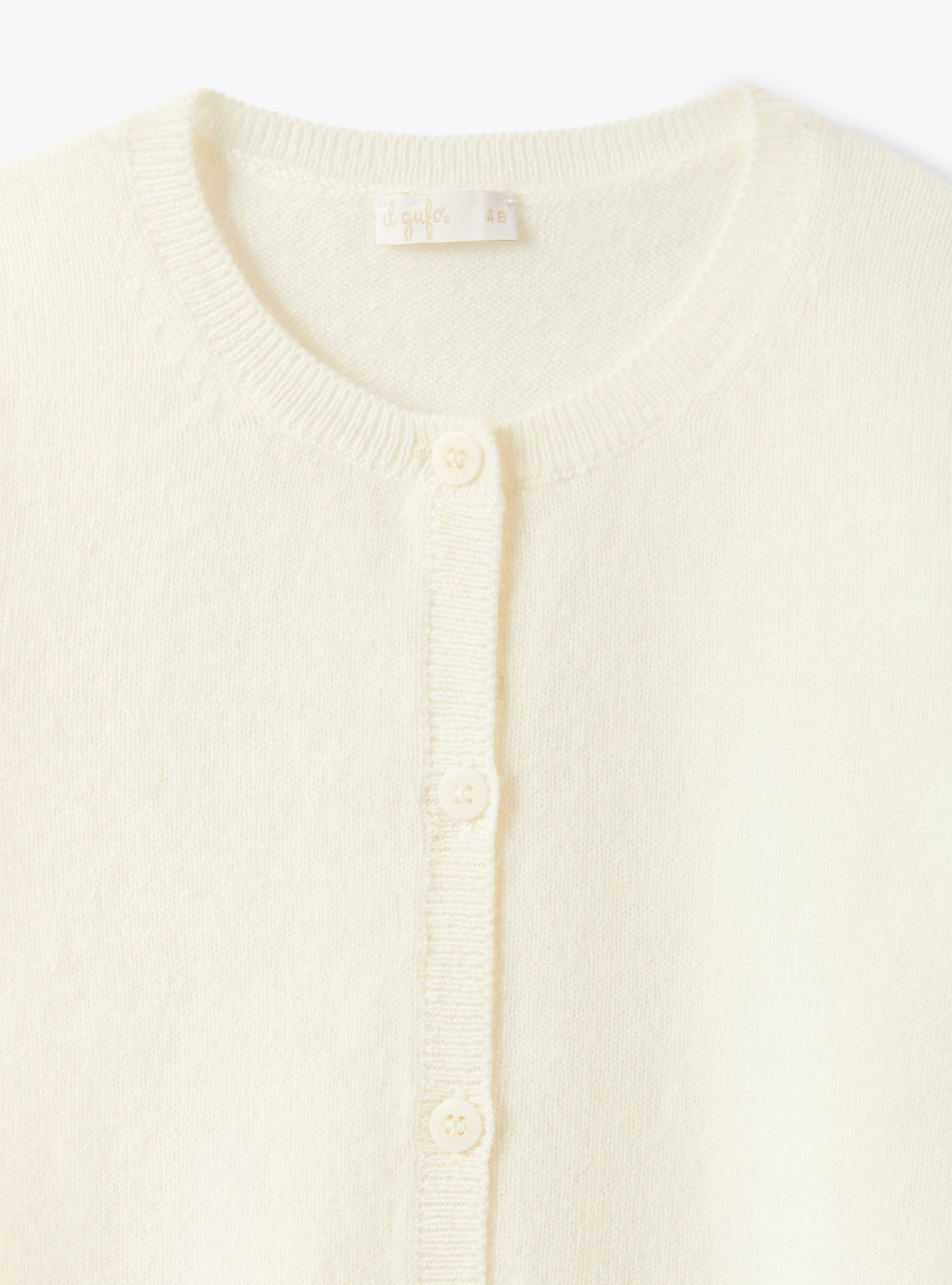 Cardigan meringa in cashmere - Bianco | Il Gufo
