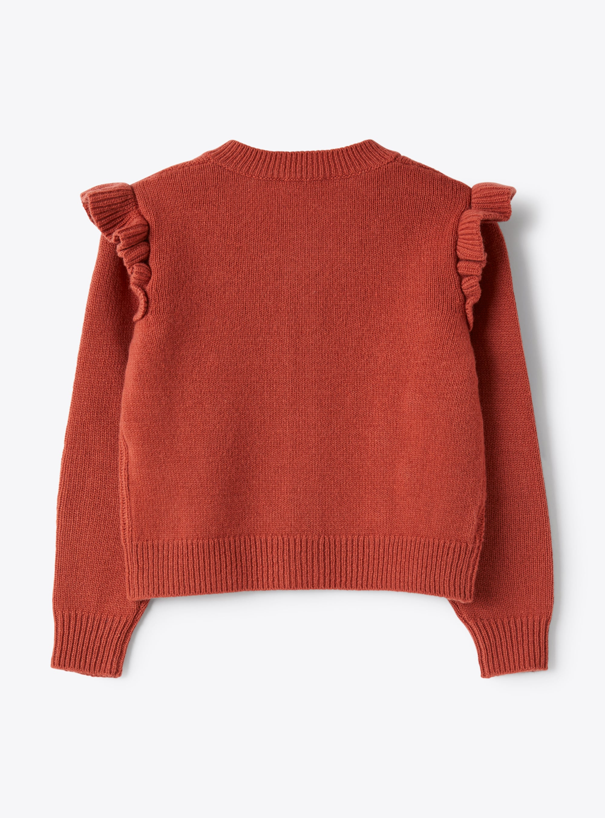 Wool cardigan with pompom embellishment - Orange | Il Gufo