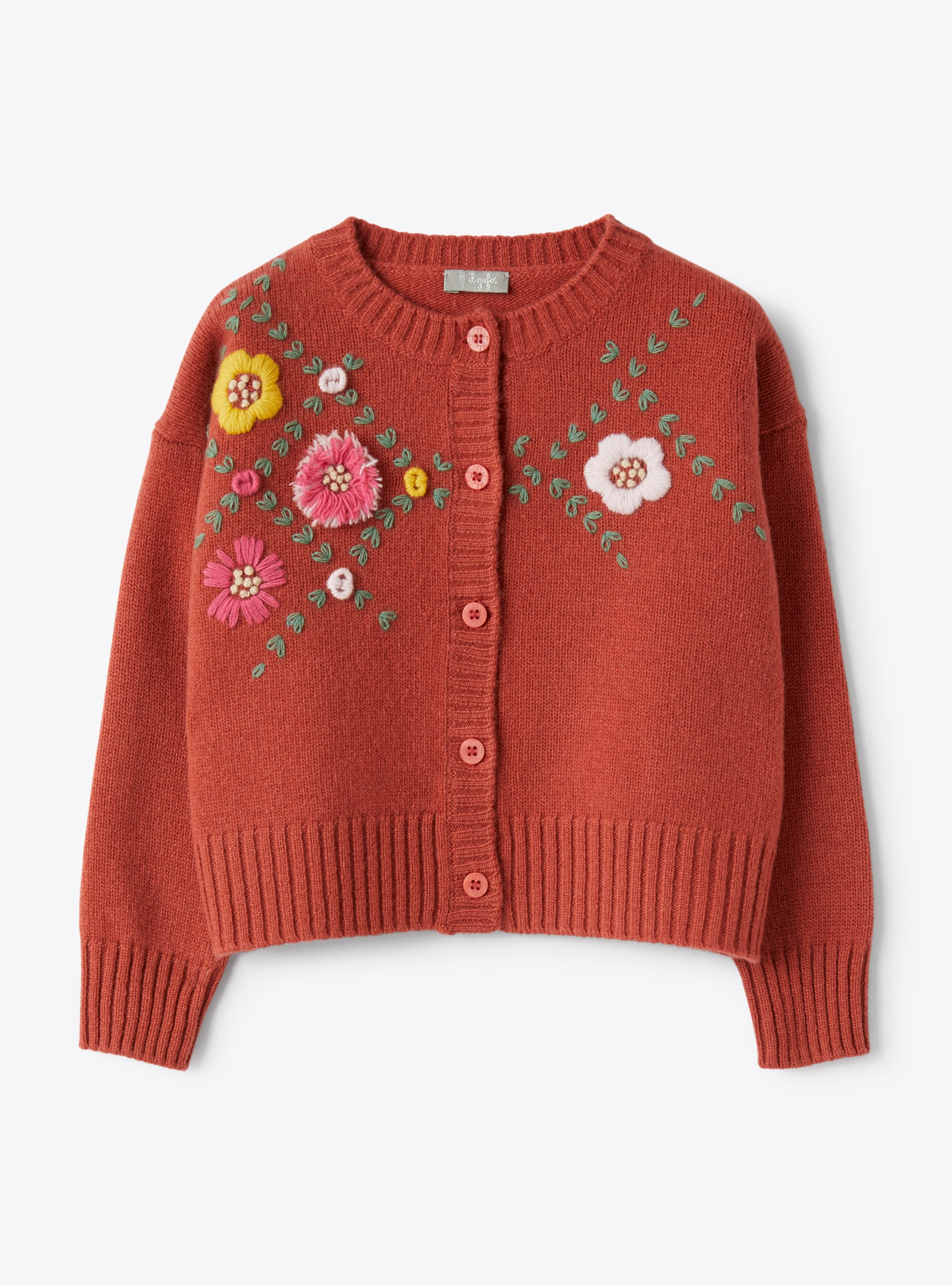 Cardigan with embroidered flowers - Sweaters - Il Gufo