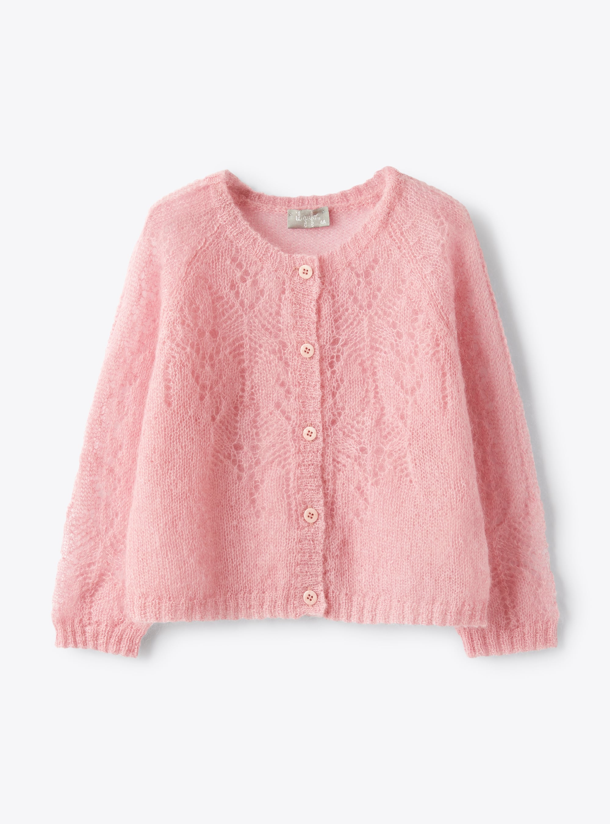 Cardigan in kid mohair rosa - Maglie - Il Gufo