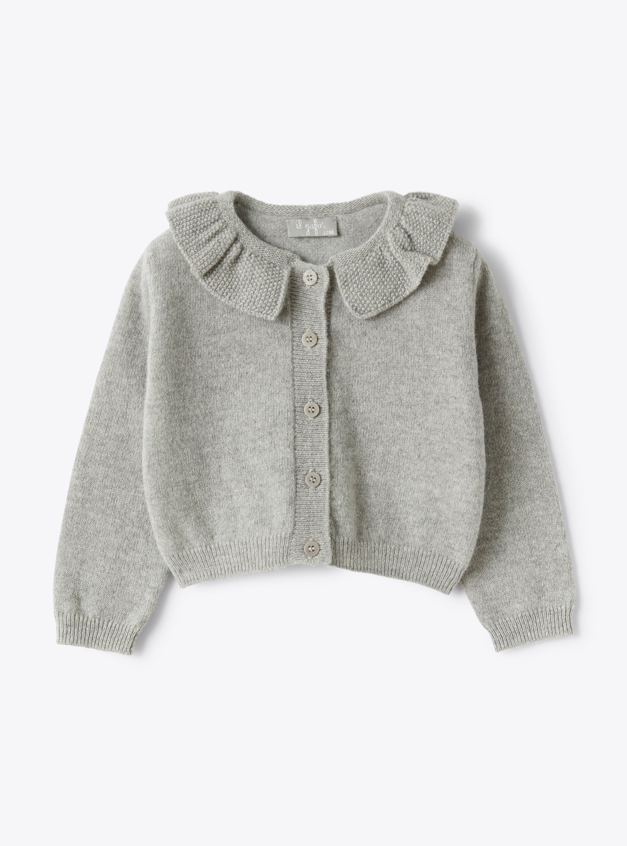 Tricot-knit cardigan with ruffle detail - Sweaters - Il Gufo