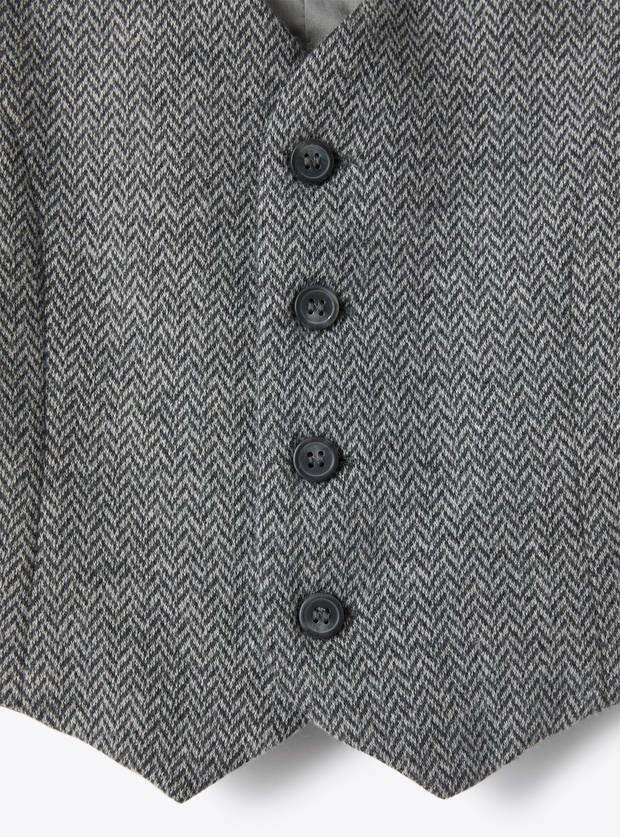 Gilet in herringbone-patterned cotton - Grey | Il Gufo
