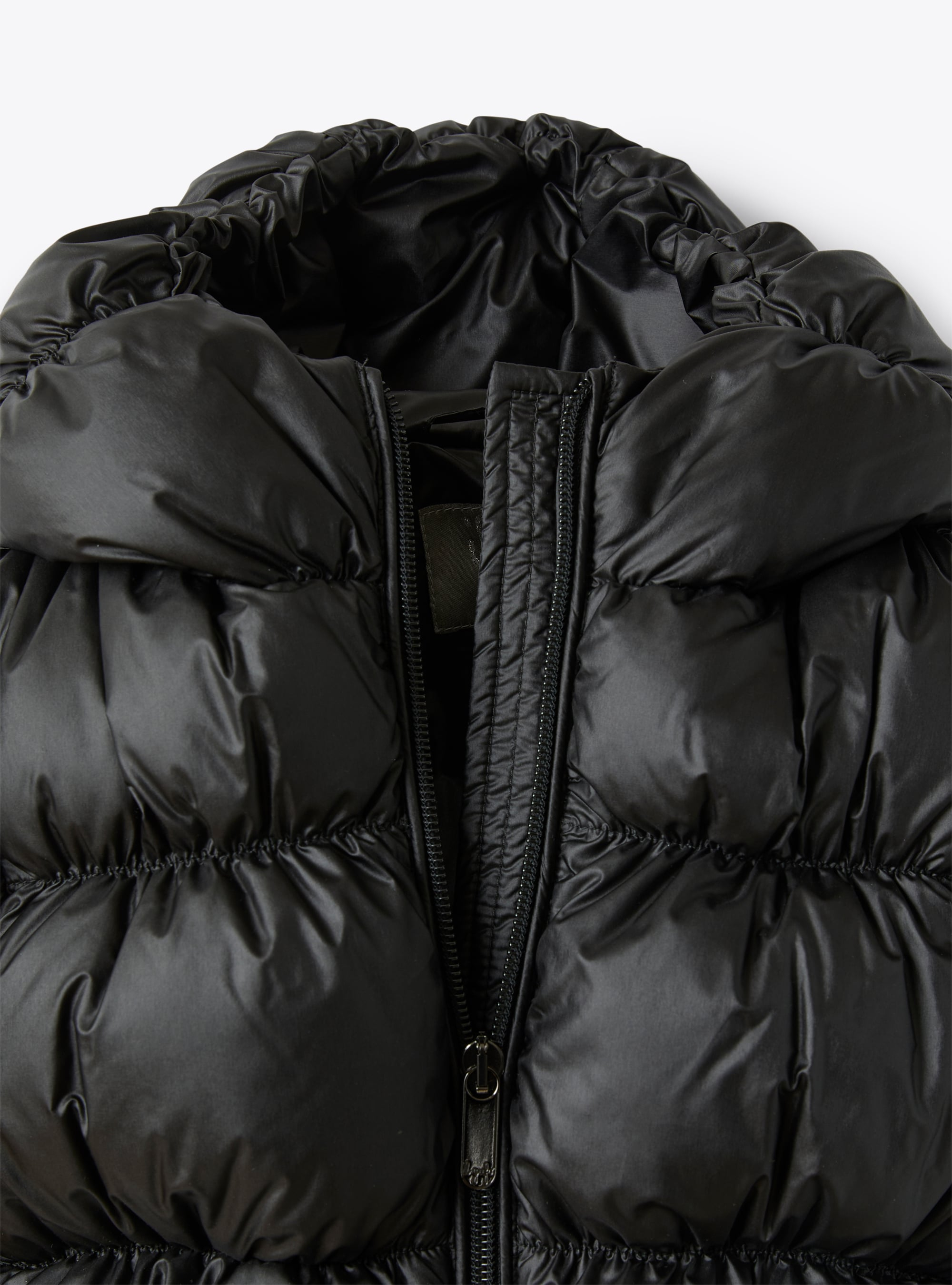 Short hooded down jacket in black - Black | Il Gufo