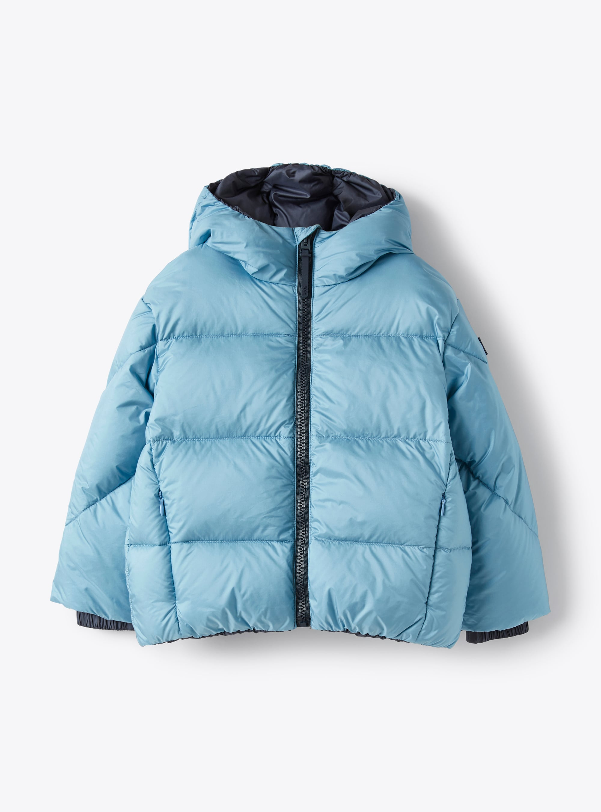 Short down jacket with contrasting details - Light blue | Il Gufo