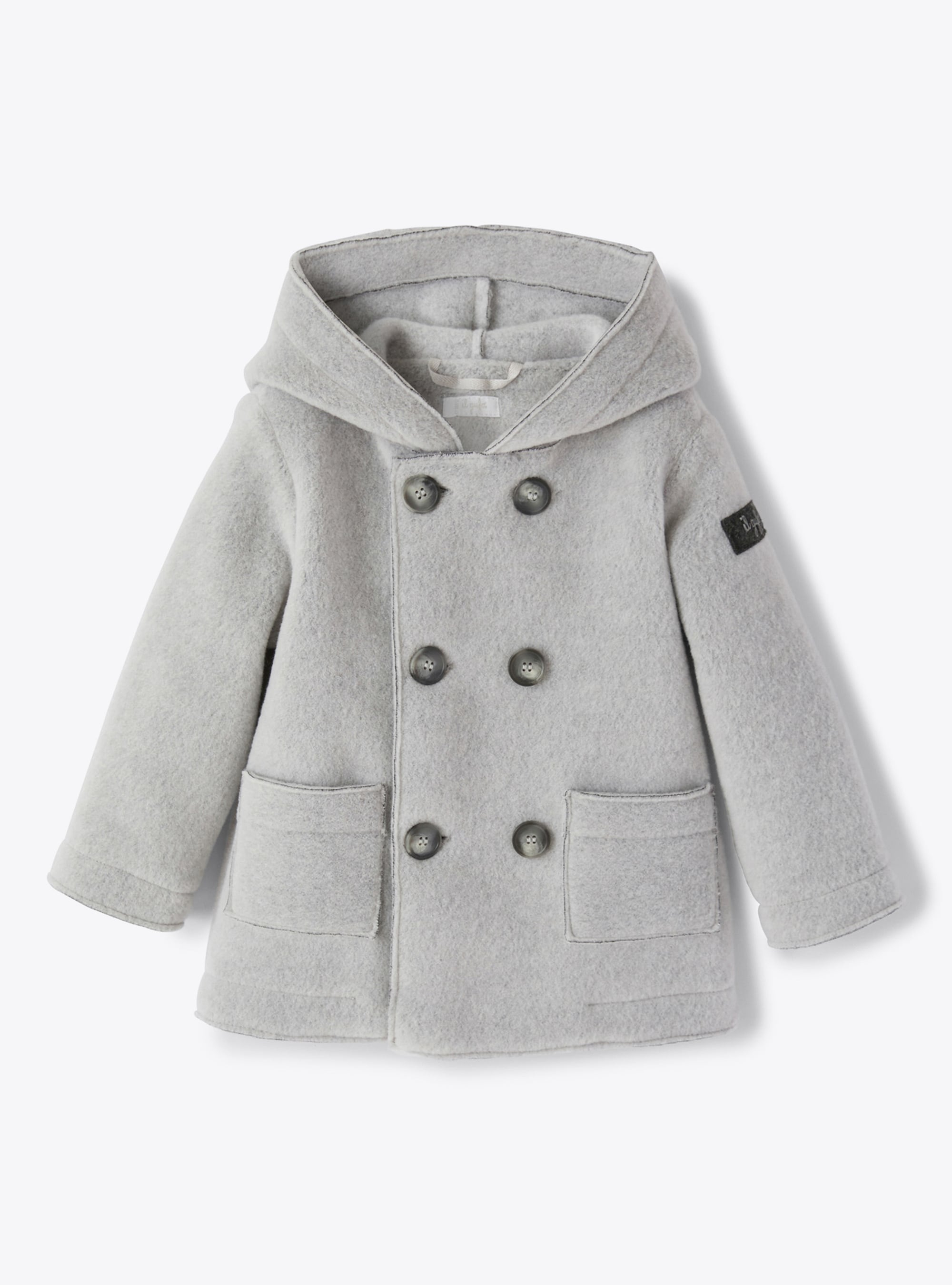 Grey fleece baby blazer - Coats - Il Gufo