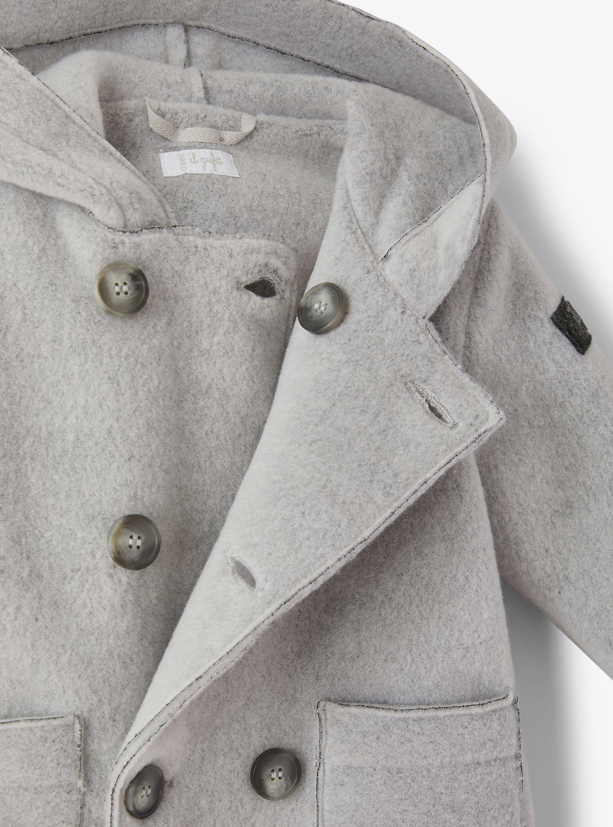 Grey fleece baby blazer - Grey | Il Gufo