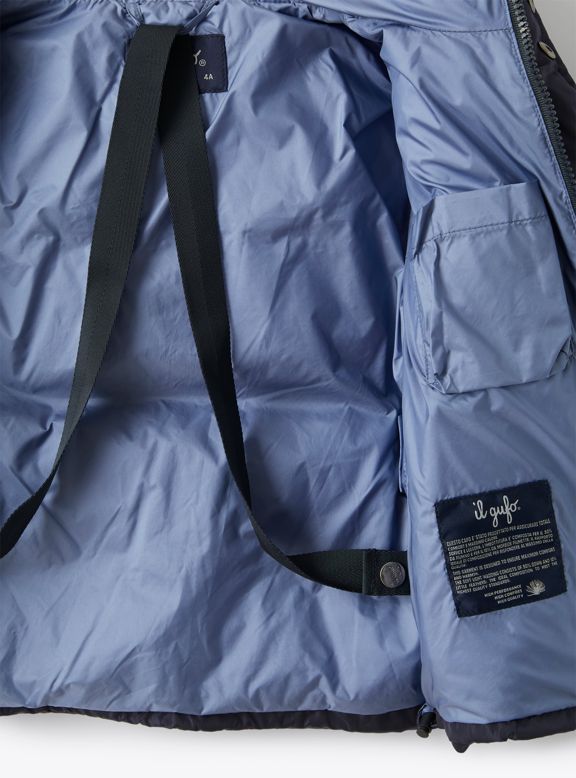 sporty down jacket in two-tone taffeta - Blue | Il Gufo