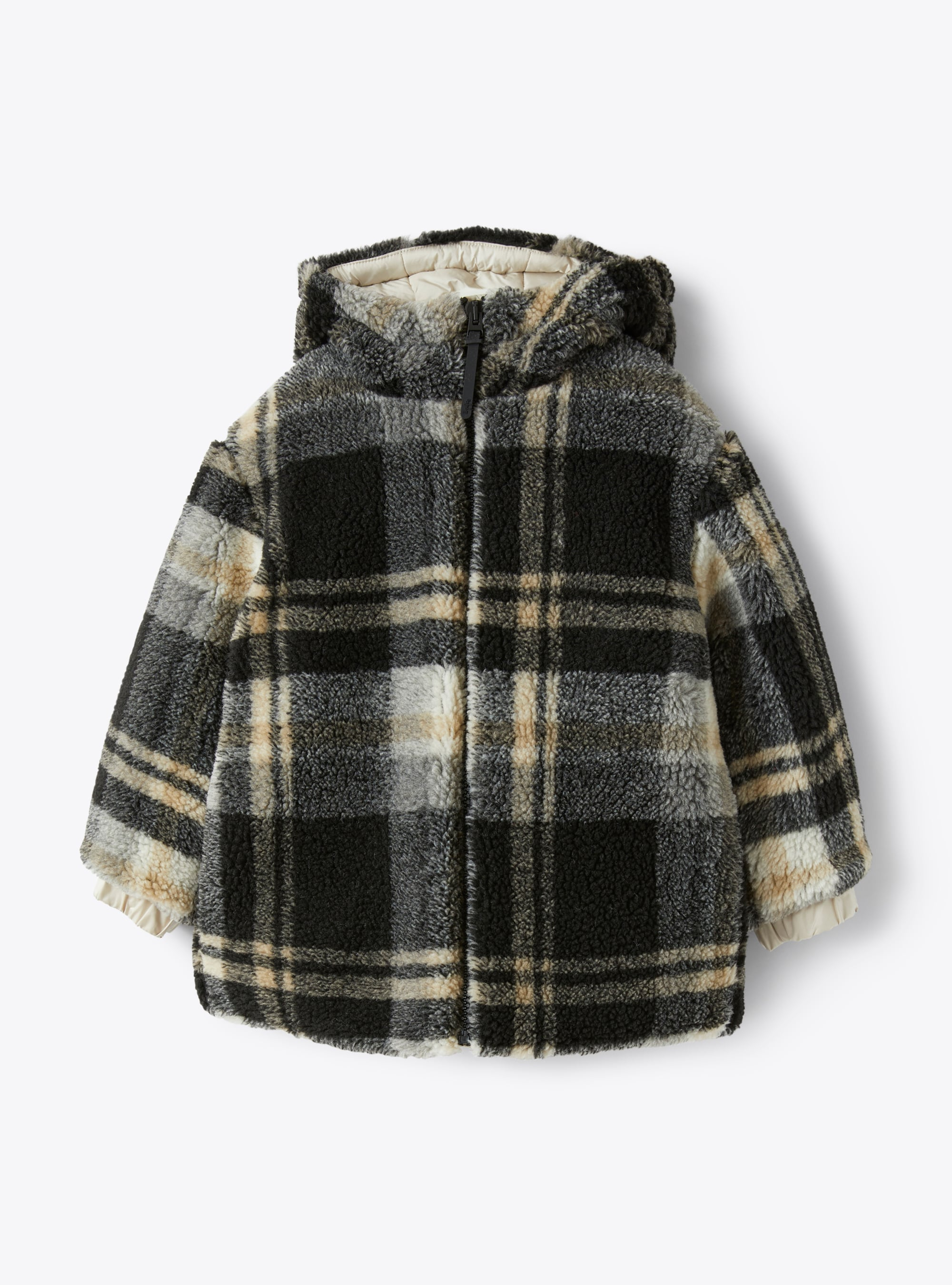 Checked jacket in faux fur - Jackets - Il Gufo