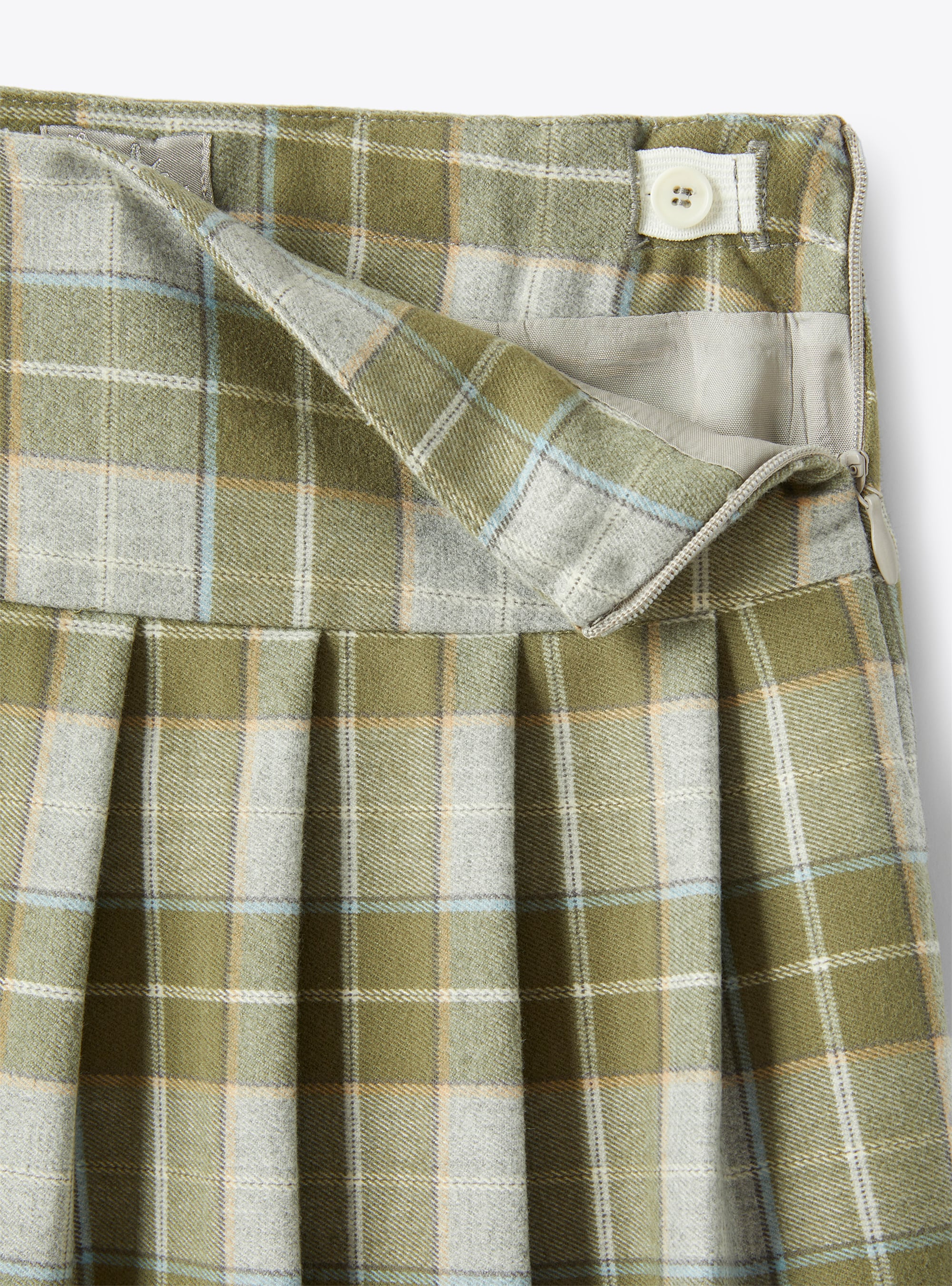 Skirt in check technowool - Green | Il Gufo