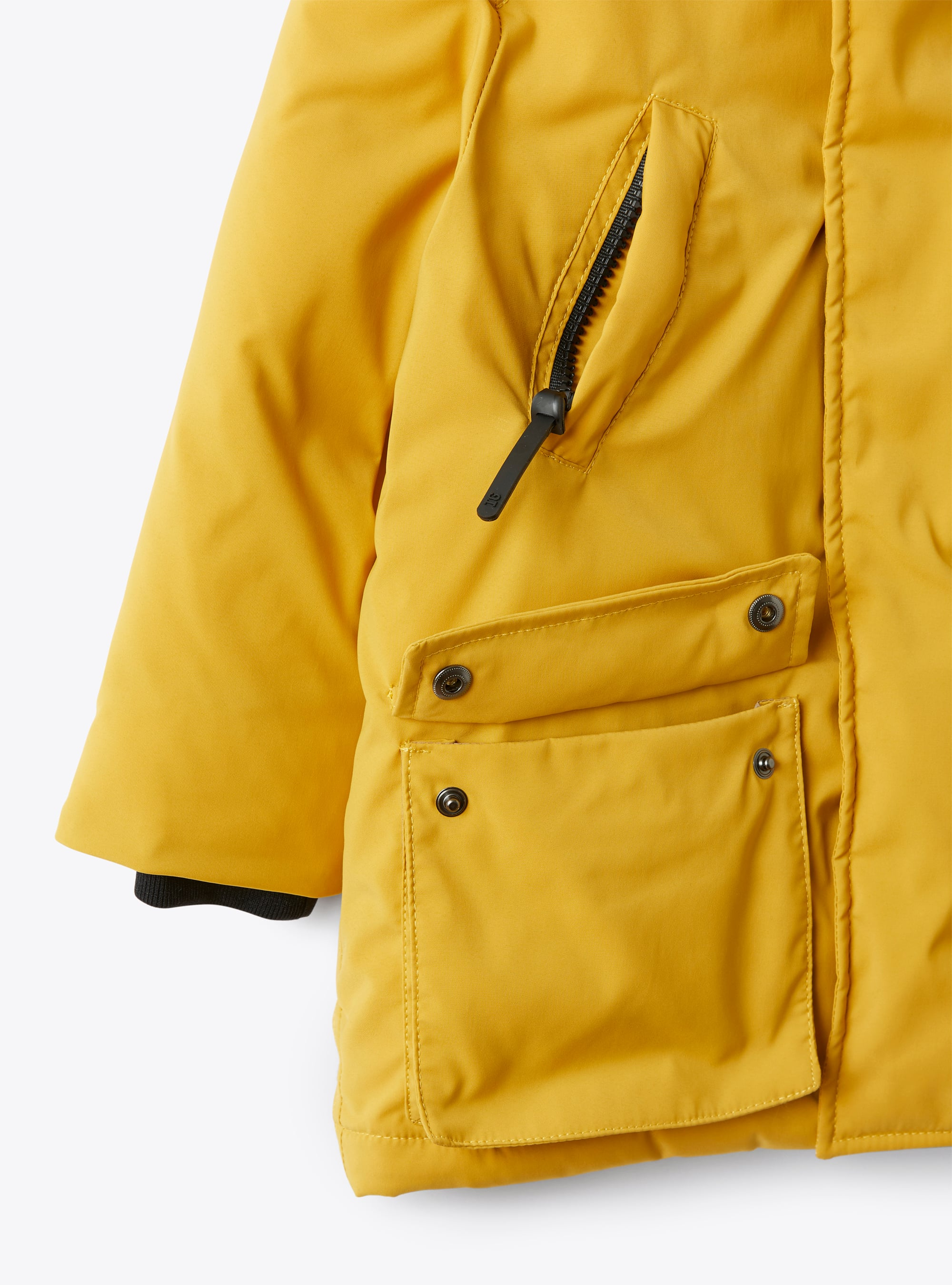 Hi-tech parka jacket with fur trim - Yellow | Il Gufo