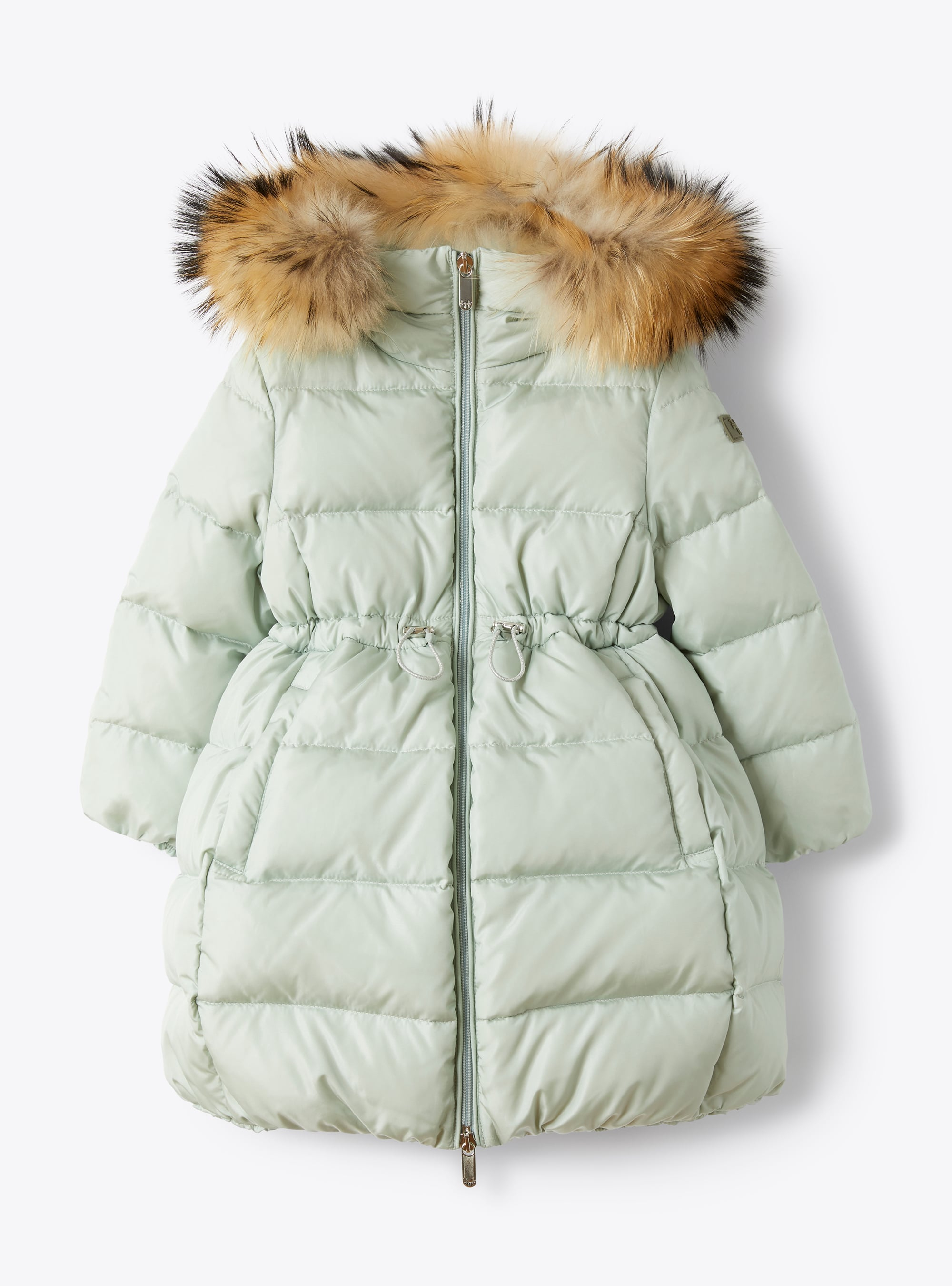 Teal green down jacket with cocoon hem - Down Jackets - Il Gufo