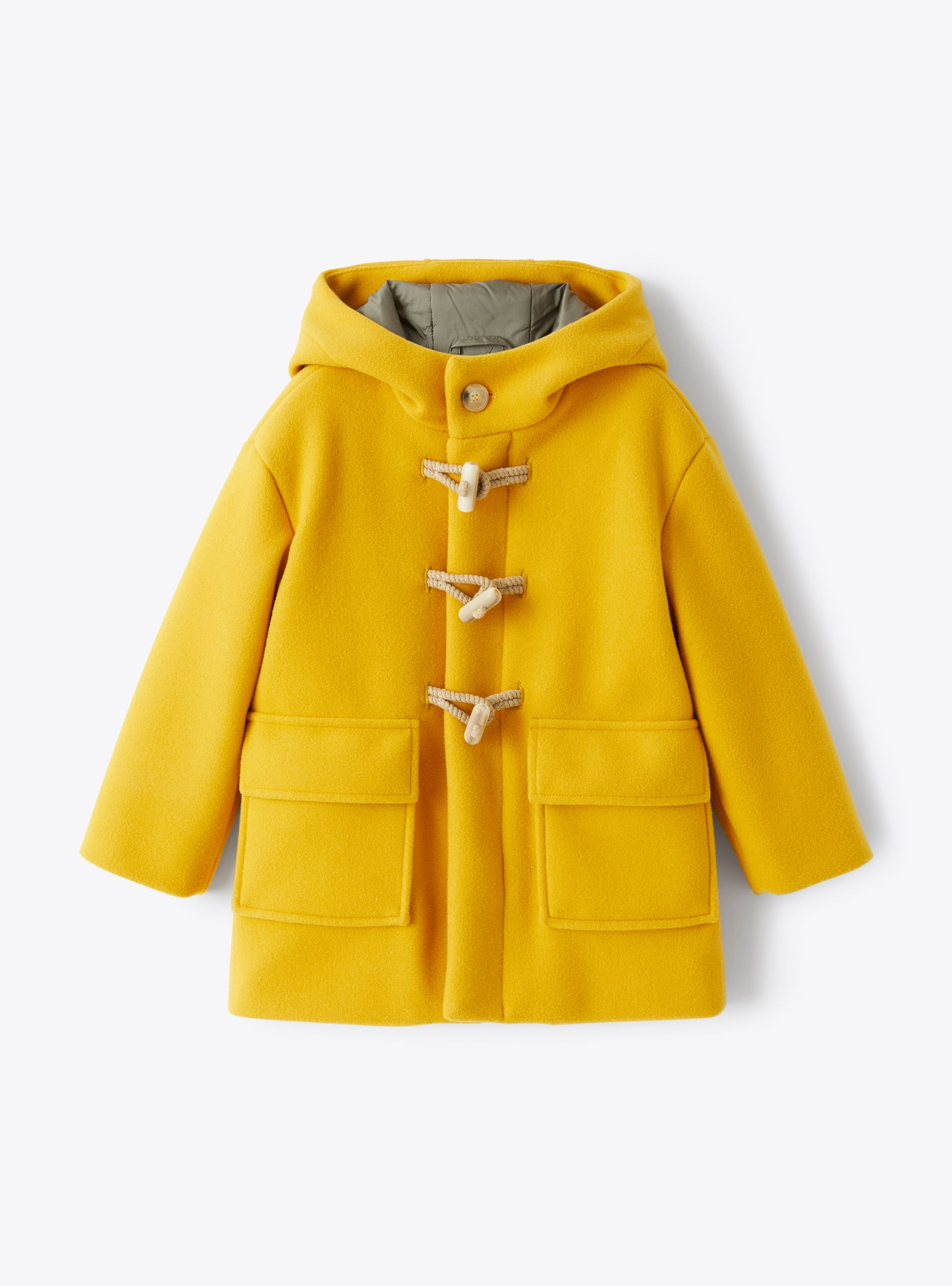 Duffel coat in a yellow hi-tech cloth - Coats - Il Gufo
