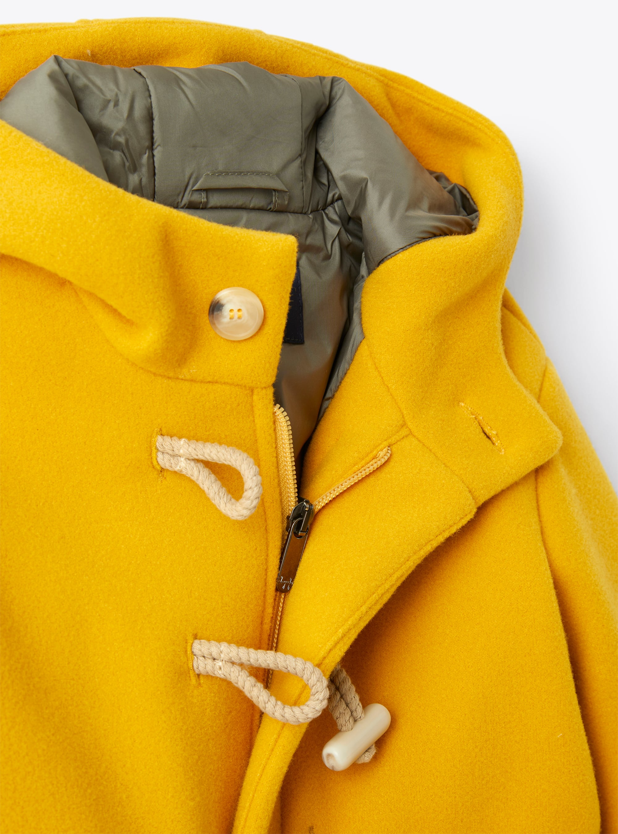 Duffel coat in a yellow hi-tech cloth - Yellow | Il Gufo