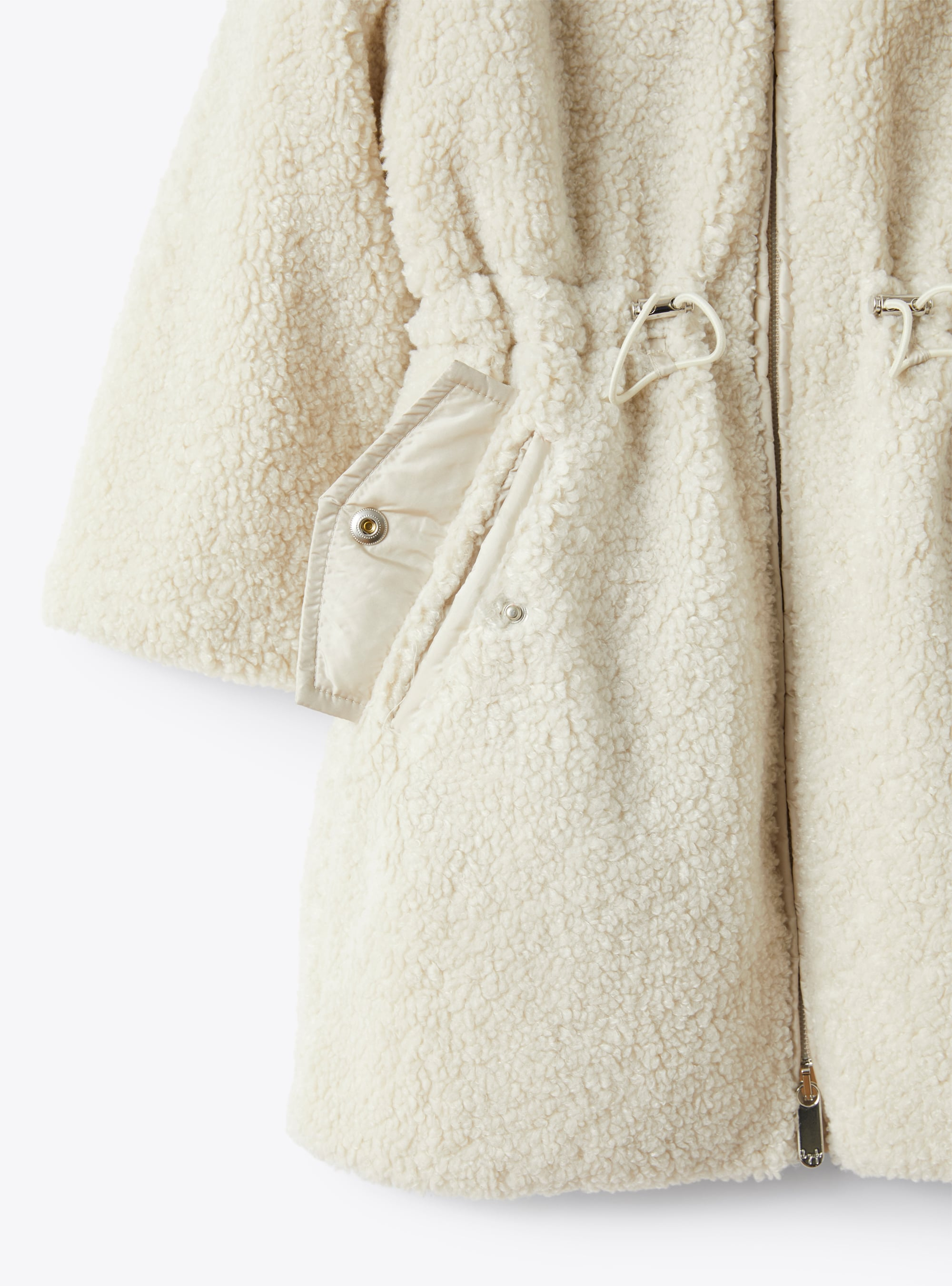 Coat in faux shearling with eco-friendly padding - Beige | Il Gufo