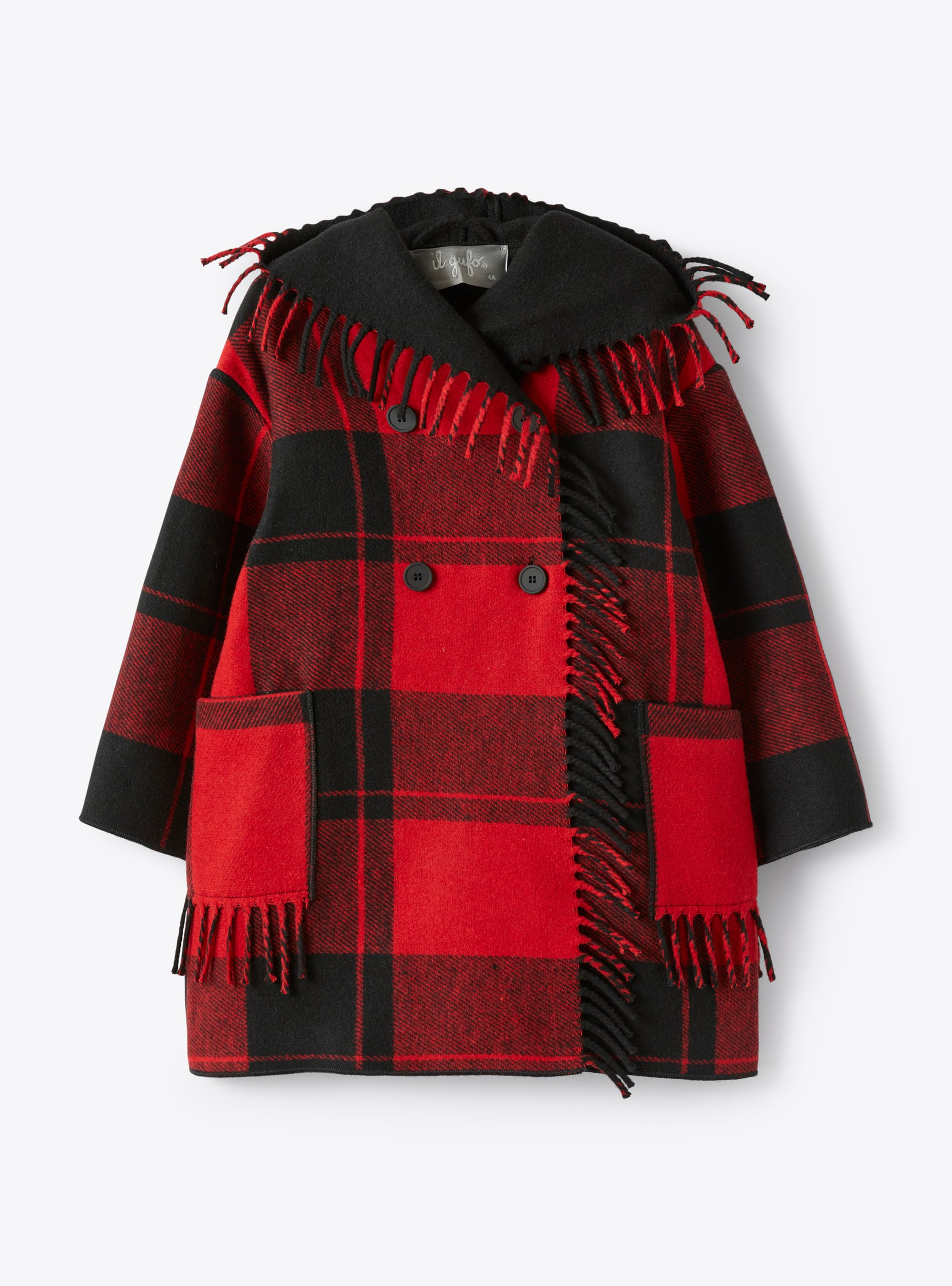 Coat in a checked wool blend - Red | Il Gufo