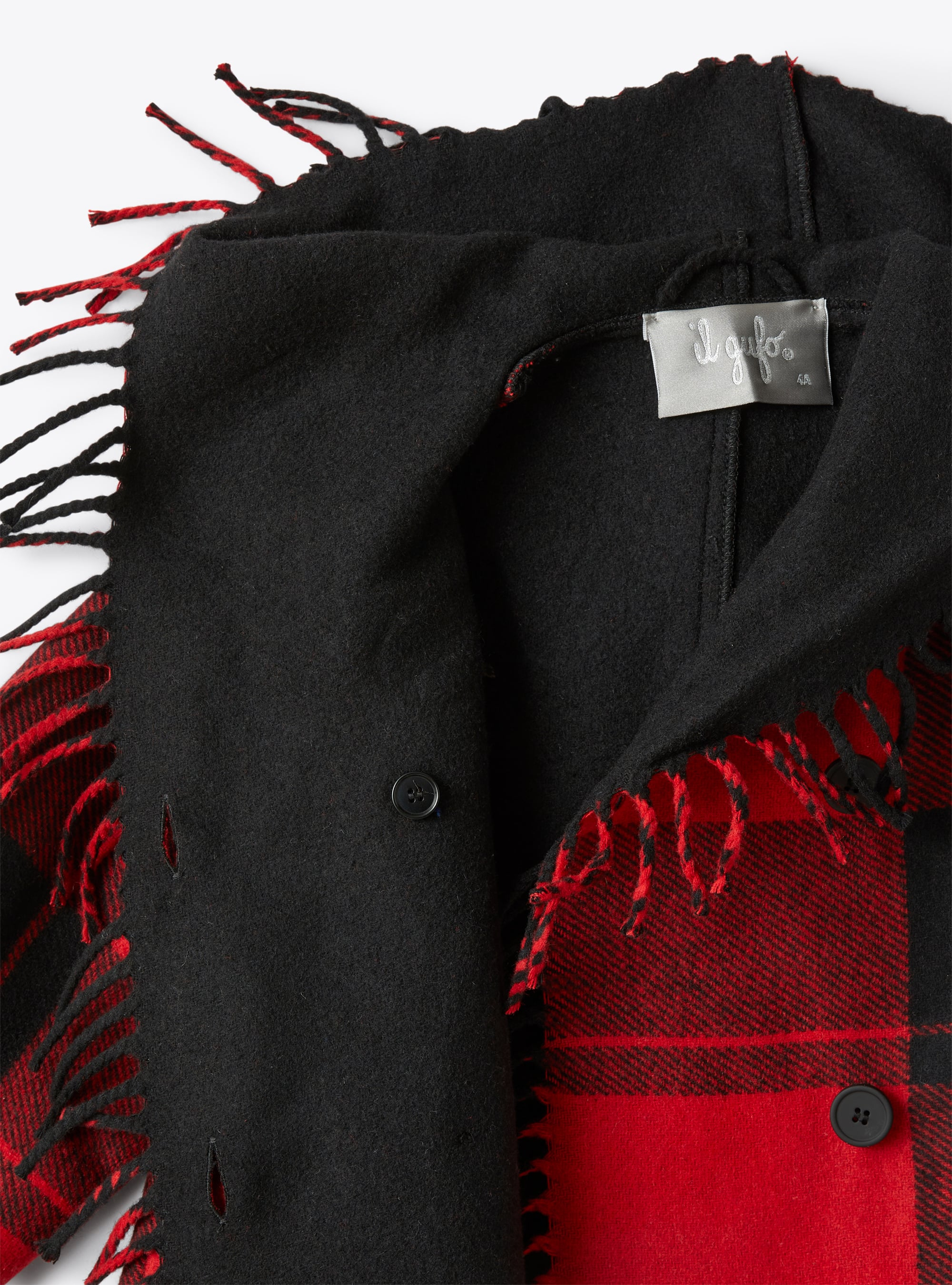 Coat in a checked wool blend - Red | Il Gufo
