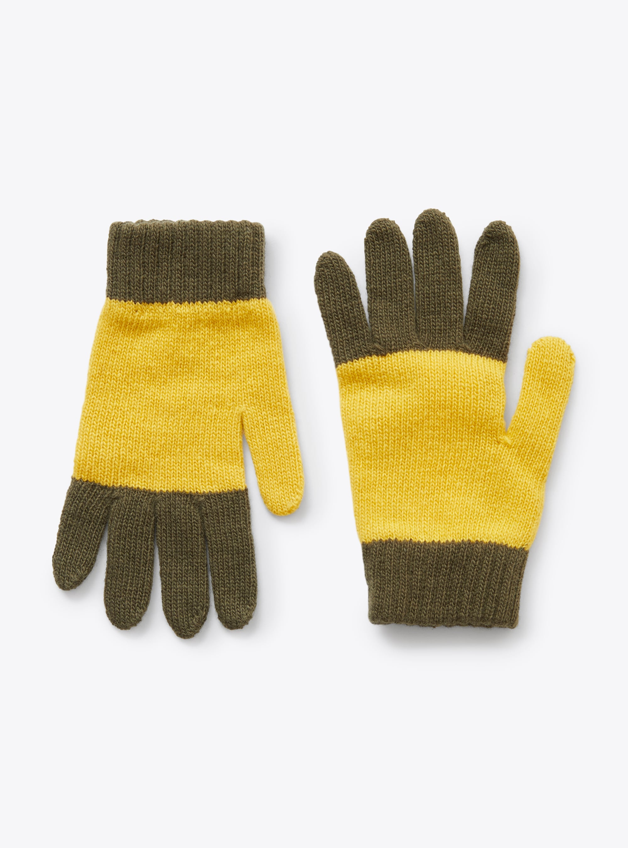 Wool gloves in a green and yellow stripe - Green | Il Gufo