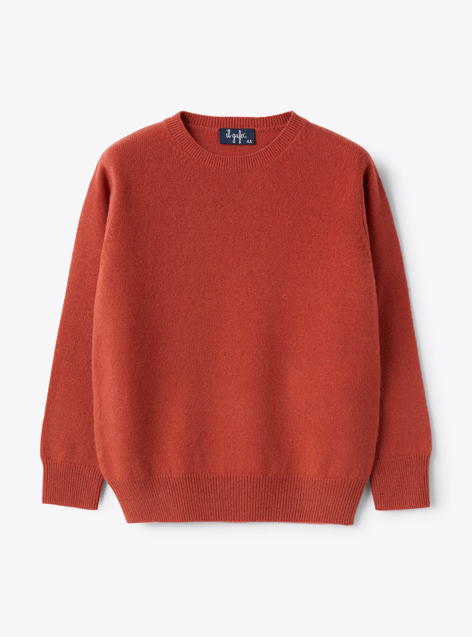 Orange crew neck wool sweater - Sweaters - Il Gufo