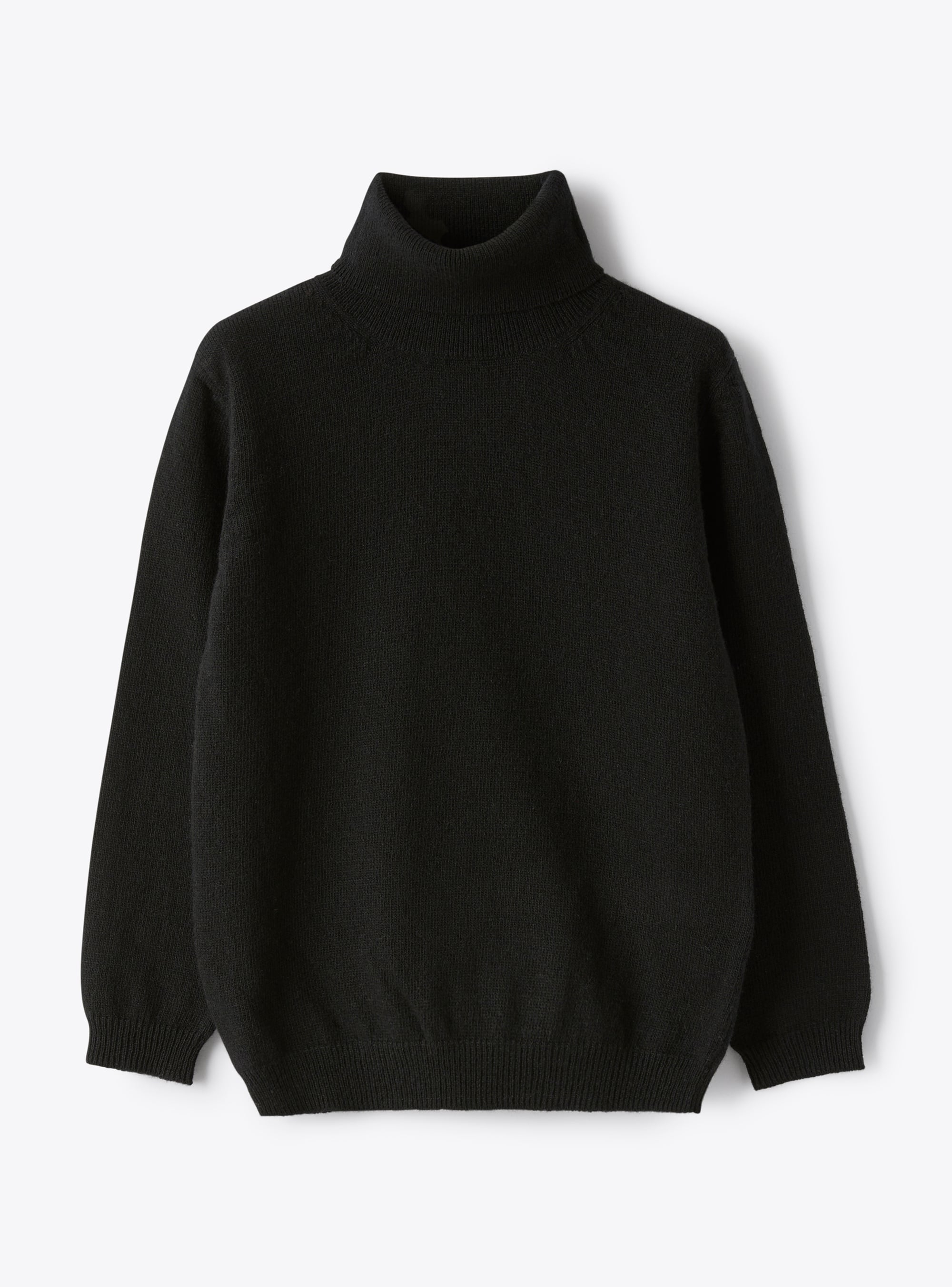 Pull à col roulé en laine mérinos noir - Pulls - Il Gufo