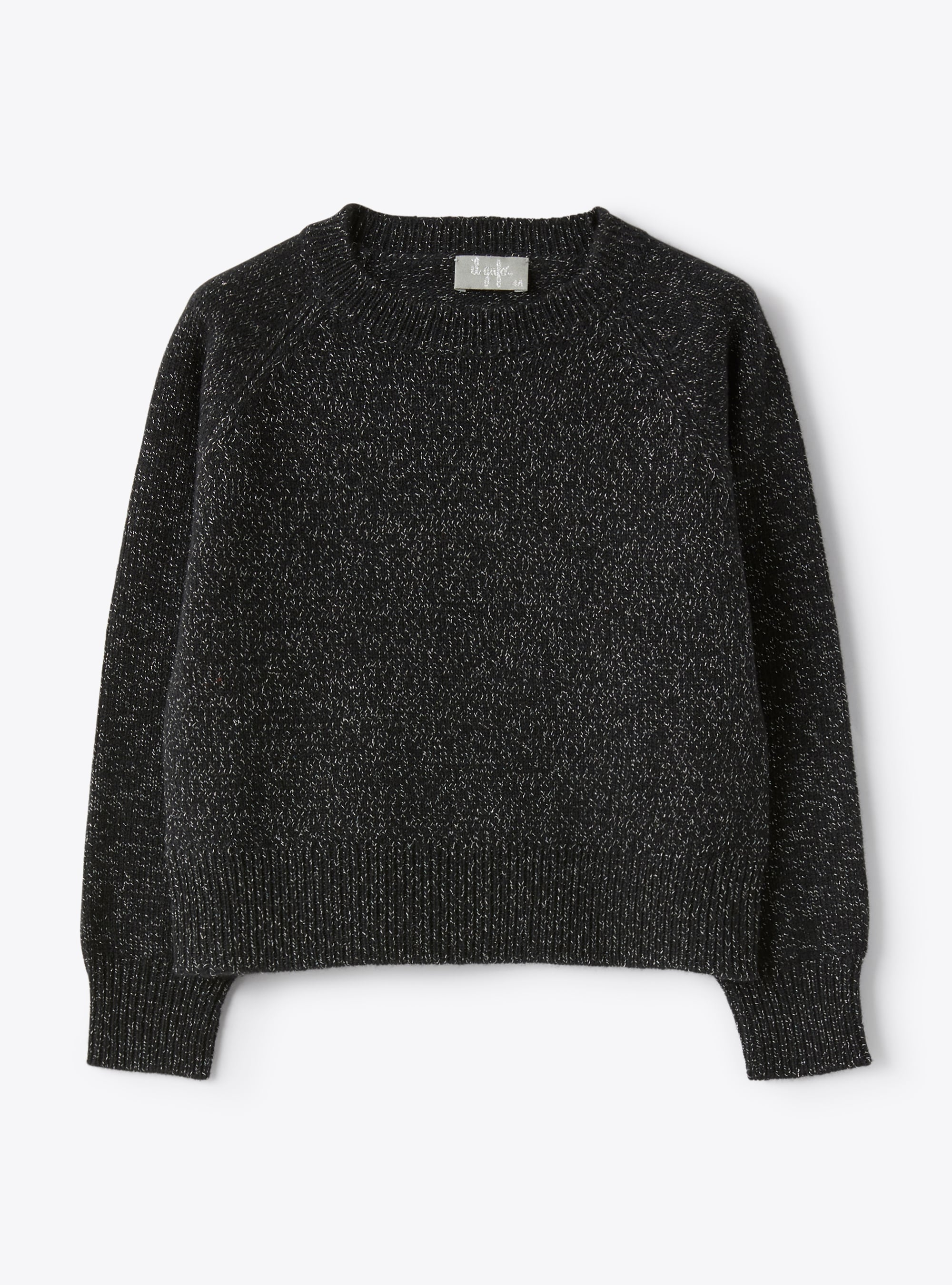 Round-neck sweater in black lurex - Sweaters - Il Gufo
