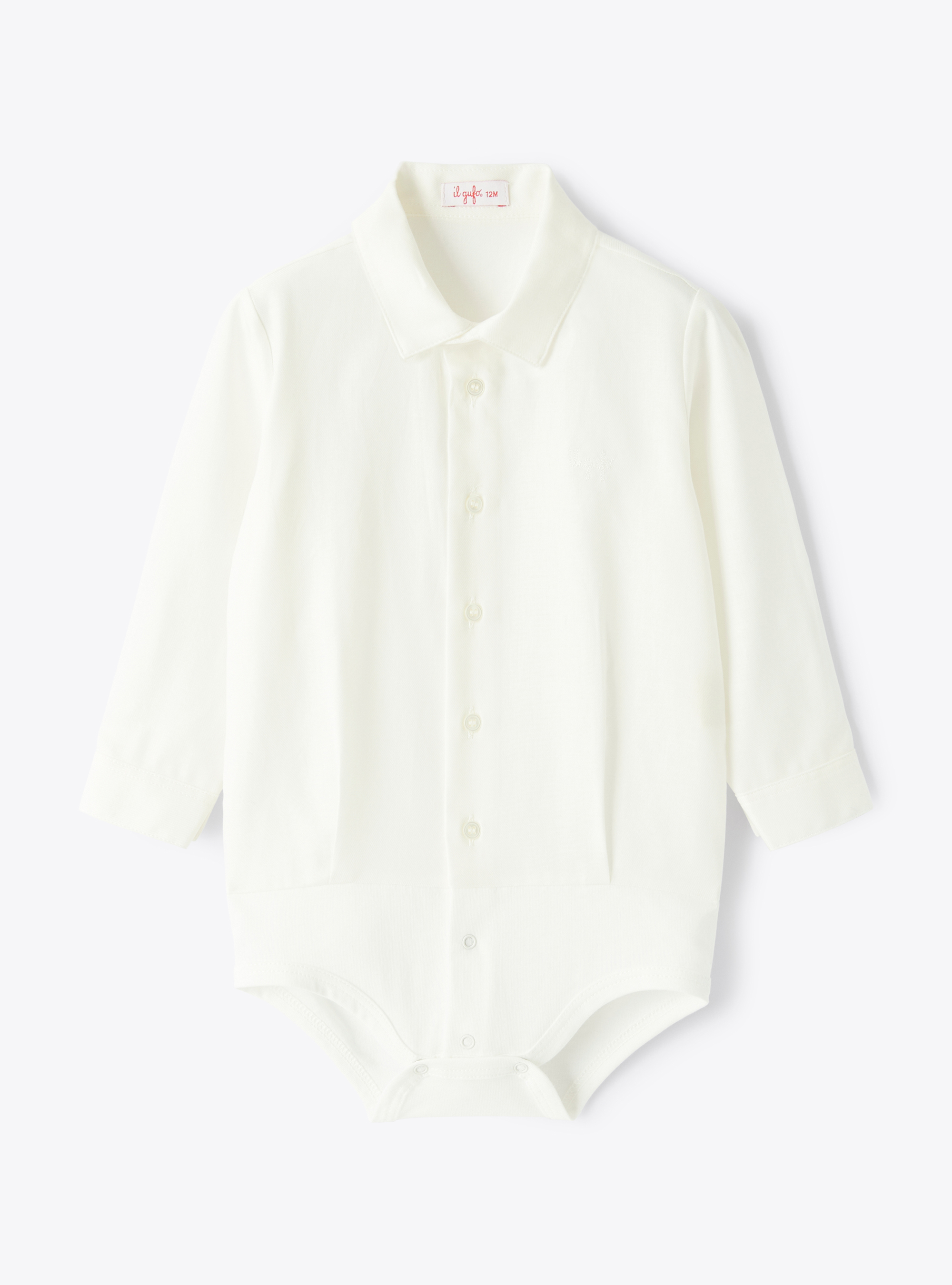 Weißer Babybody im Hemdenstil - Hemden - Il Gufo