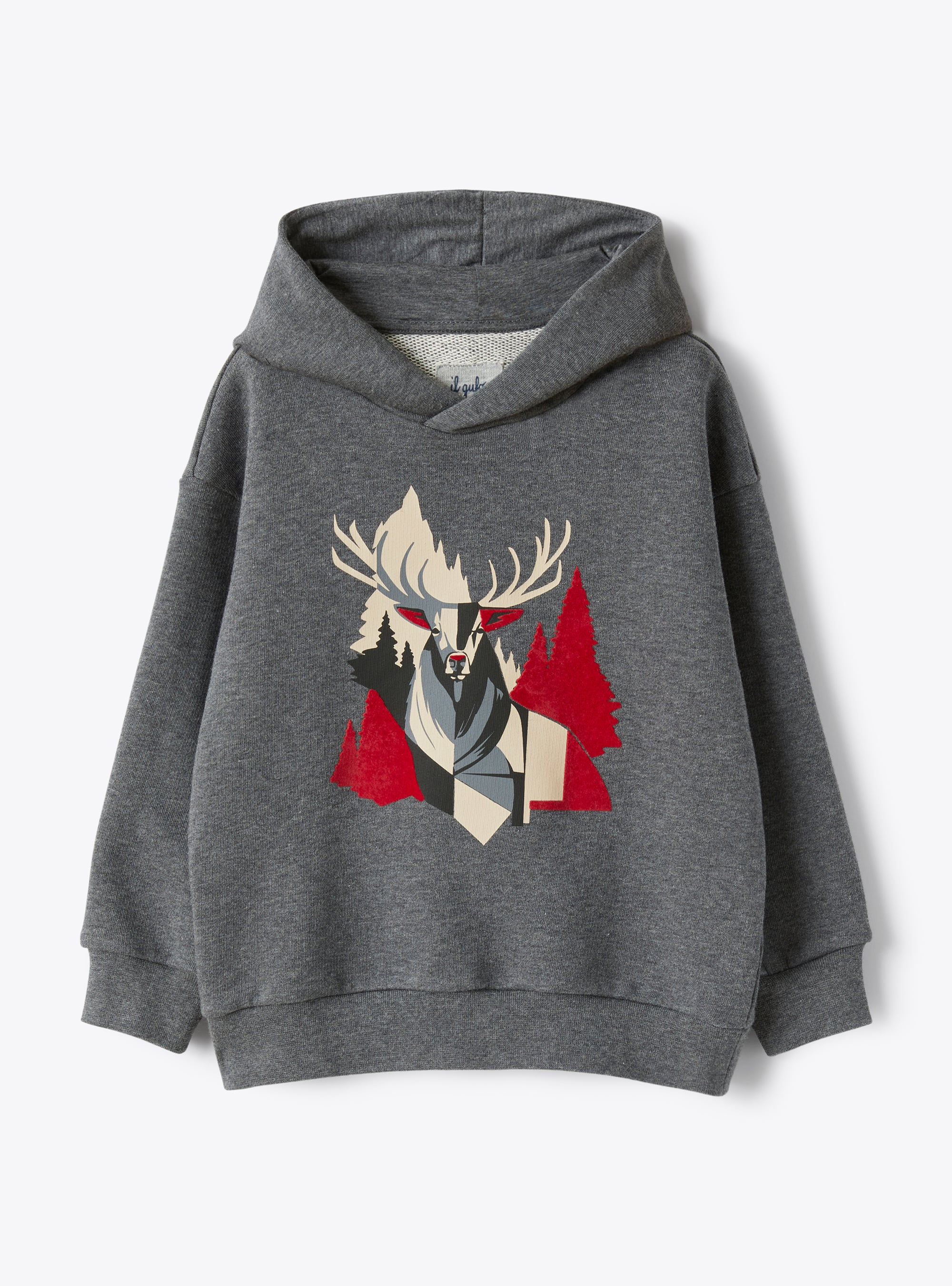 Hooded sweatshirt with moose print - Sweatshirts - Il Gufo