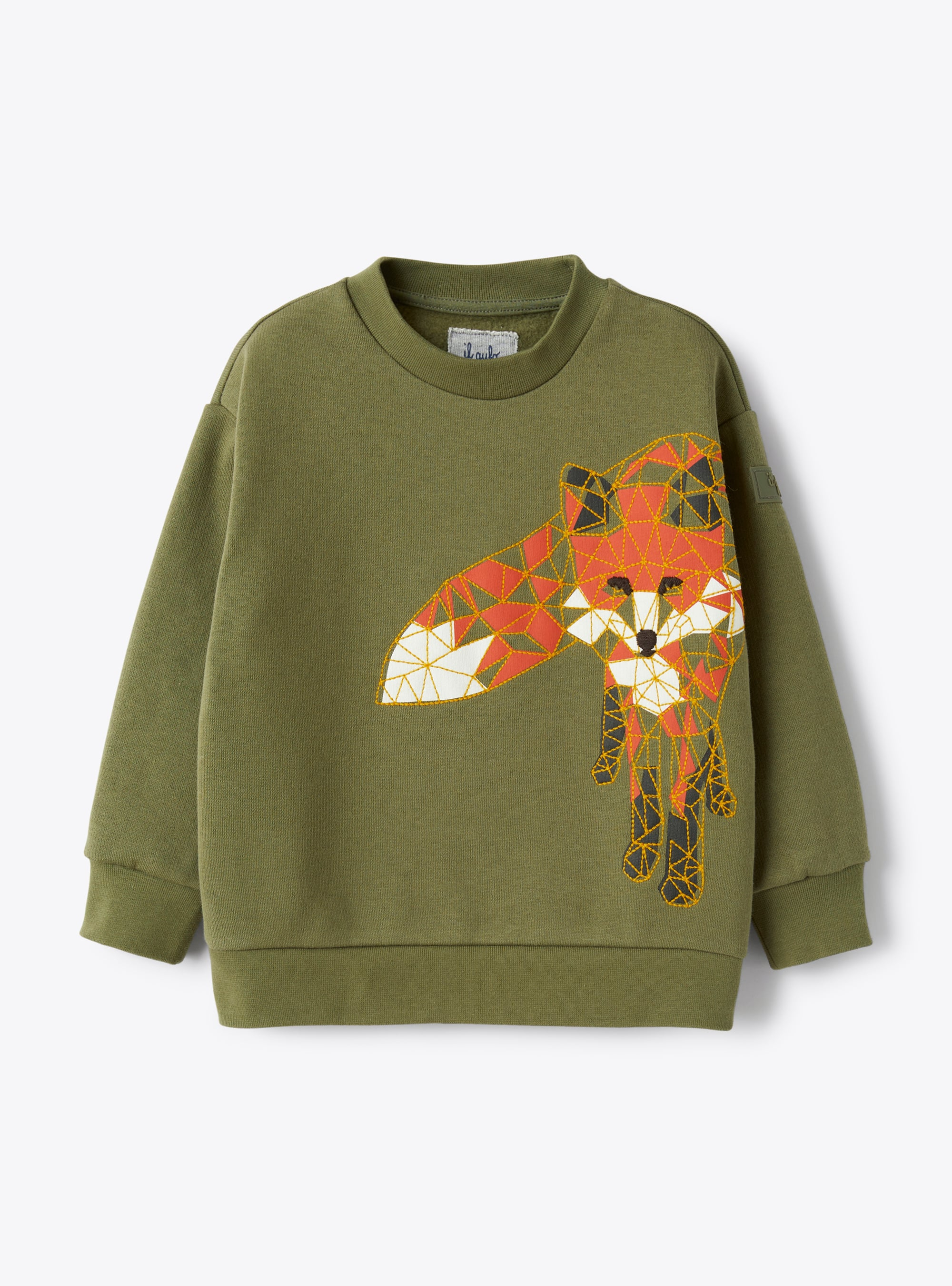 Crew-neck sweatshirt with embroidered fox detail - Sweatshirts - Il Gufo