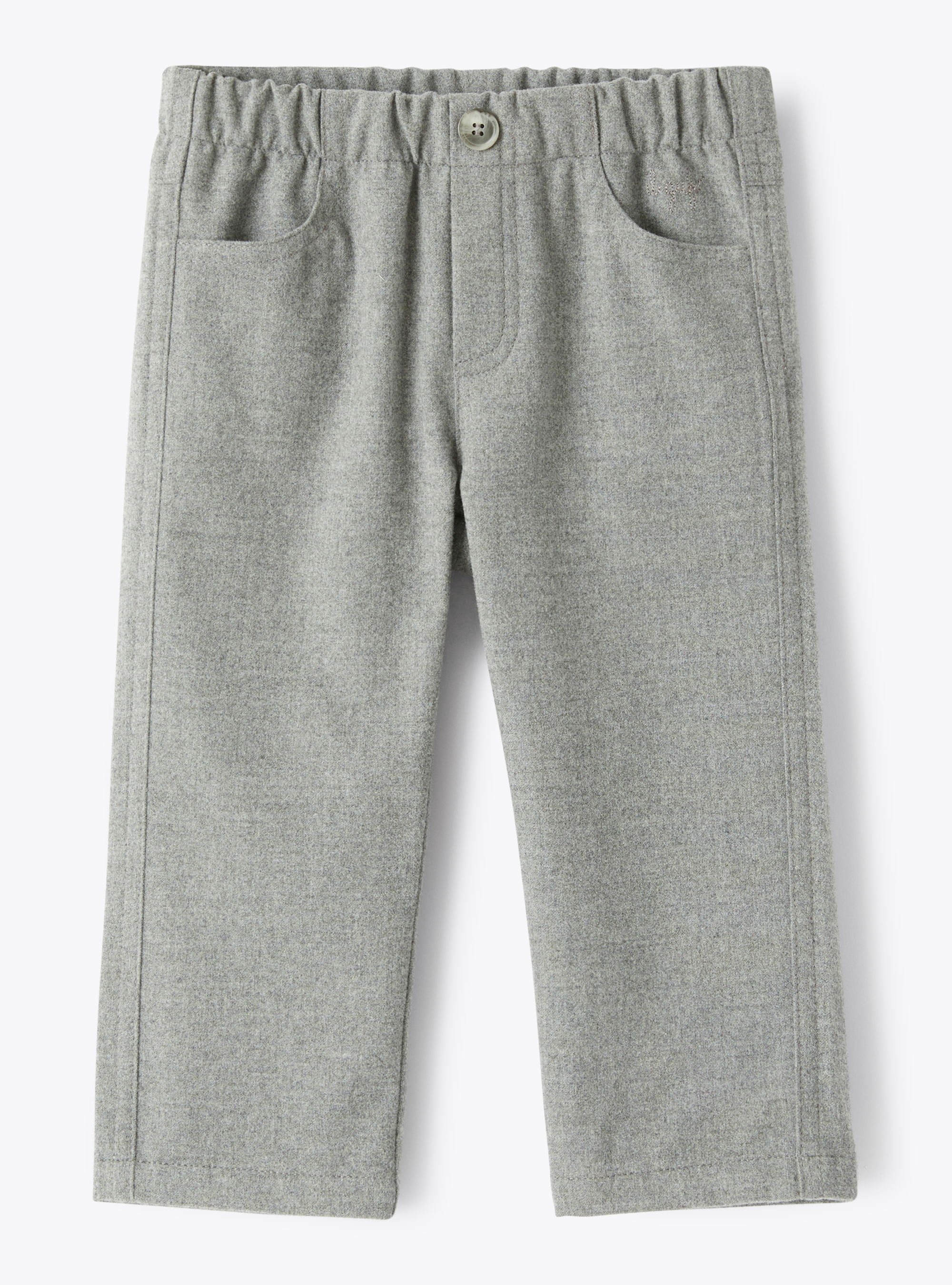 Baby boy’s trousers in grey technowool - Trousers - Il Gufo