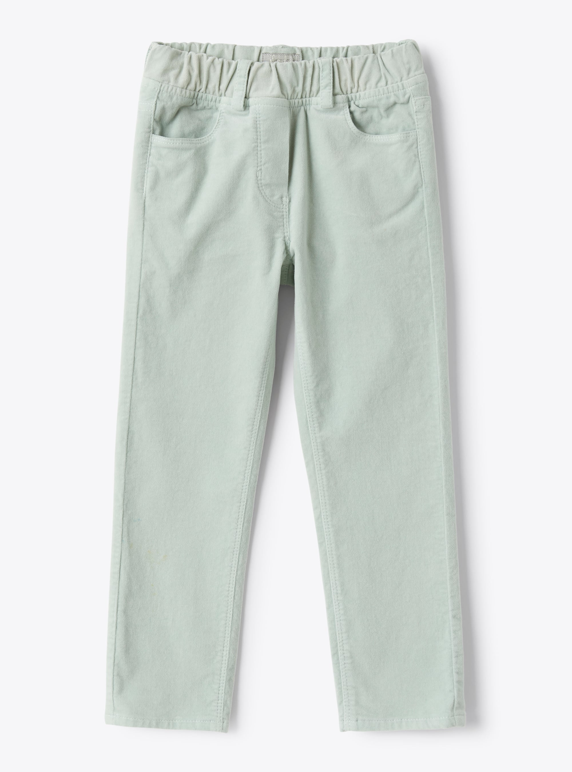 Pantalon skinny en velours vert d’eau - Pantalons - Il Gufo