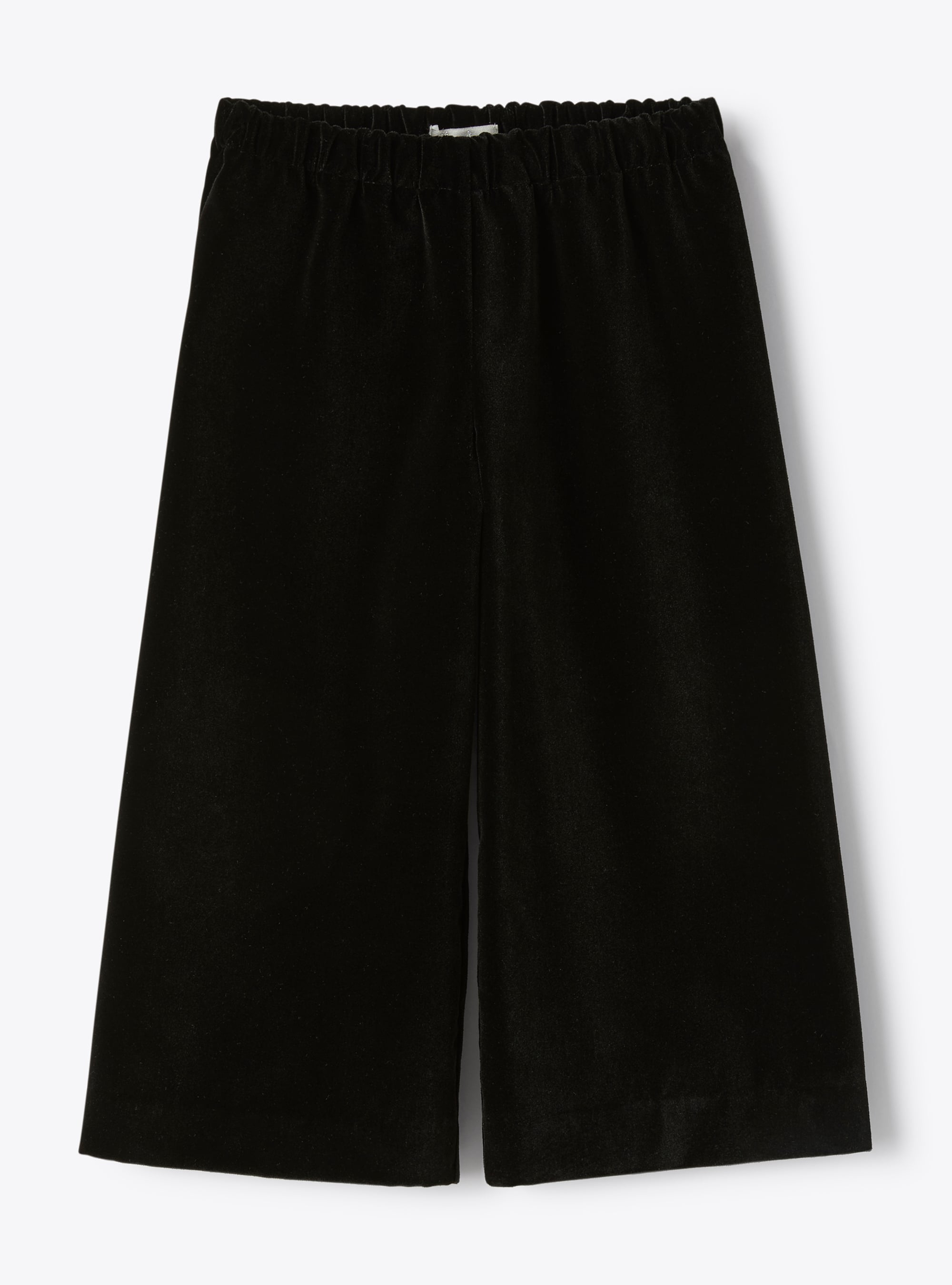 Culotte trousers in black velvet - Trousers - Il Gufo