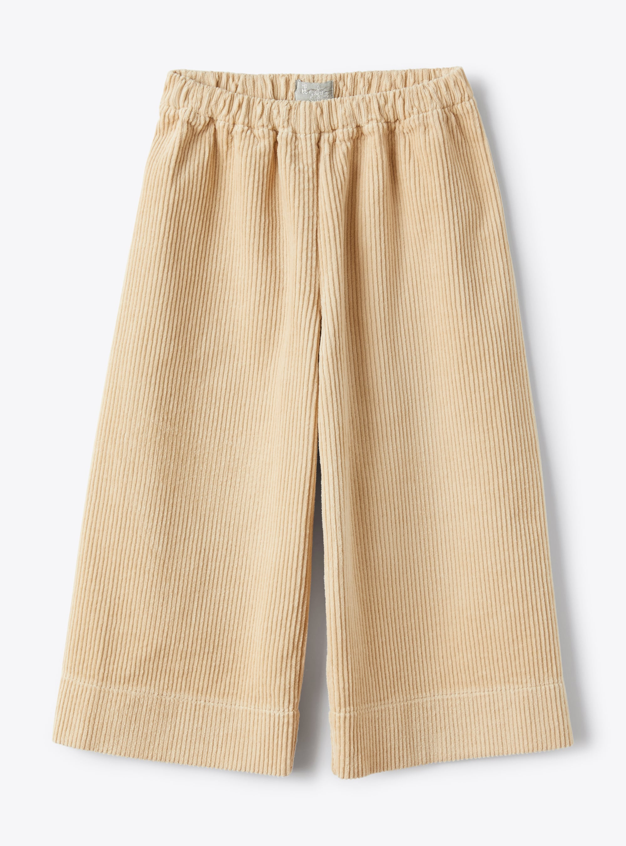 Pantalone culotte in velluto beige a coste - Pantaloni - Il Gufo