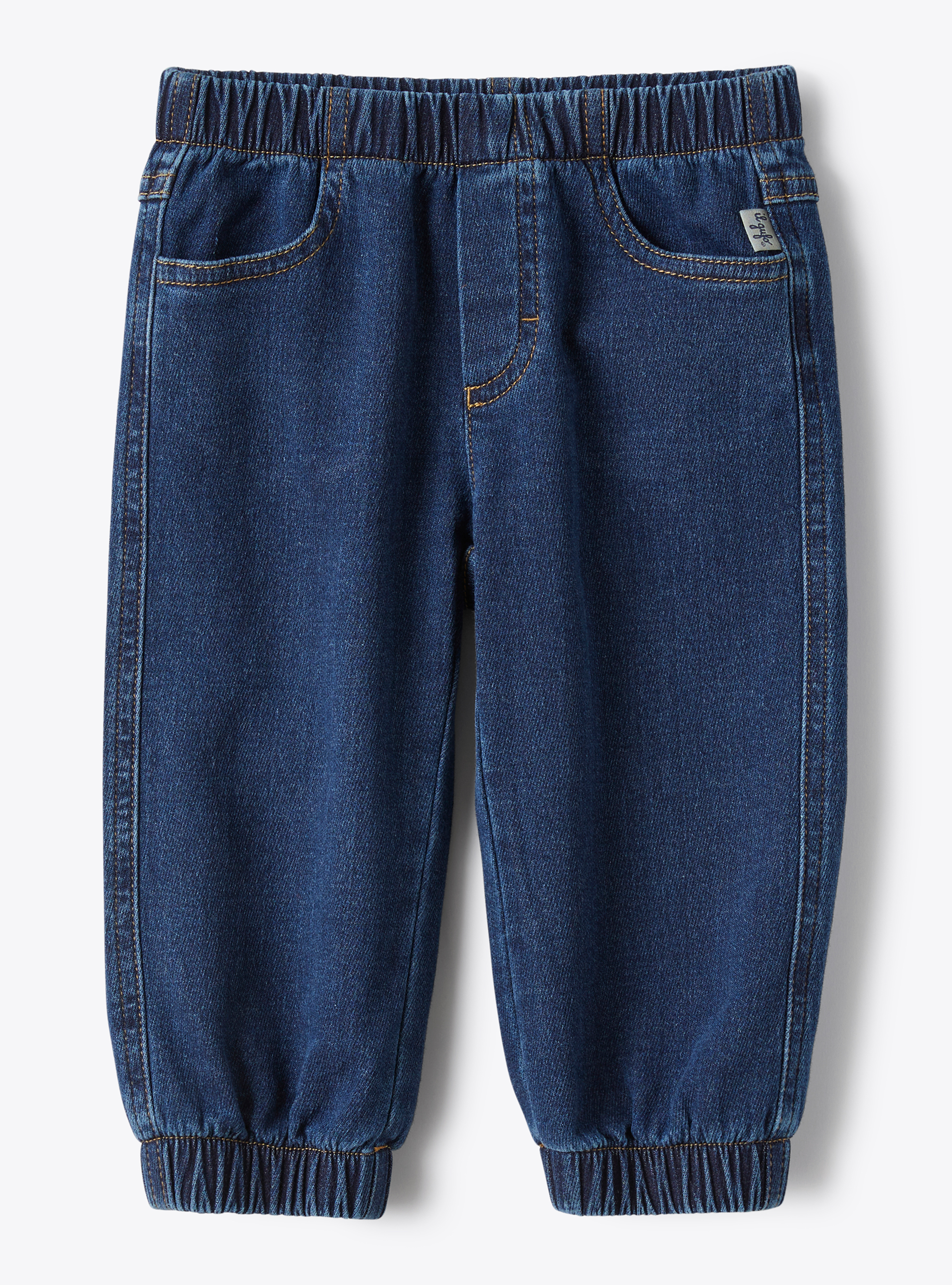 Baby boy’s jeans with elasticated cuffs - Trousers - Il Gufo