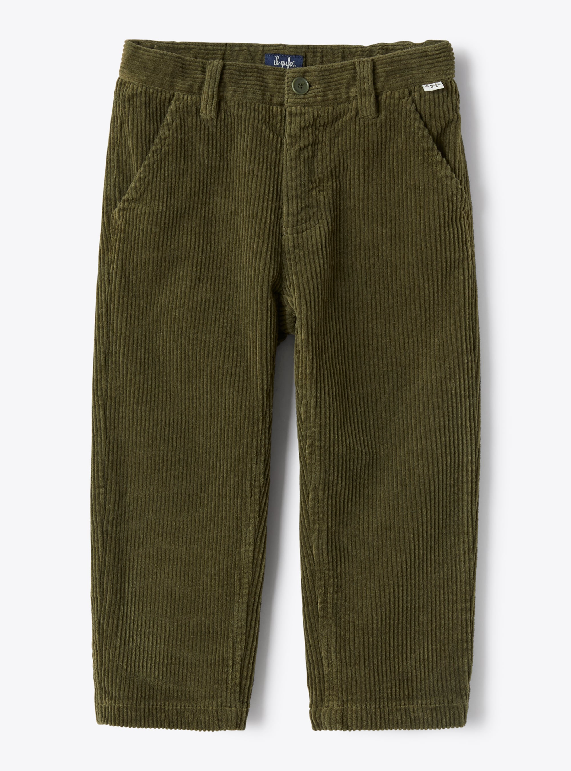 Pantalon en velours côtelé vert olive - Pantalons - Il Gufo
