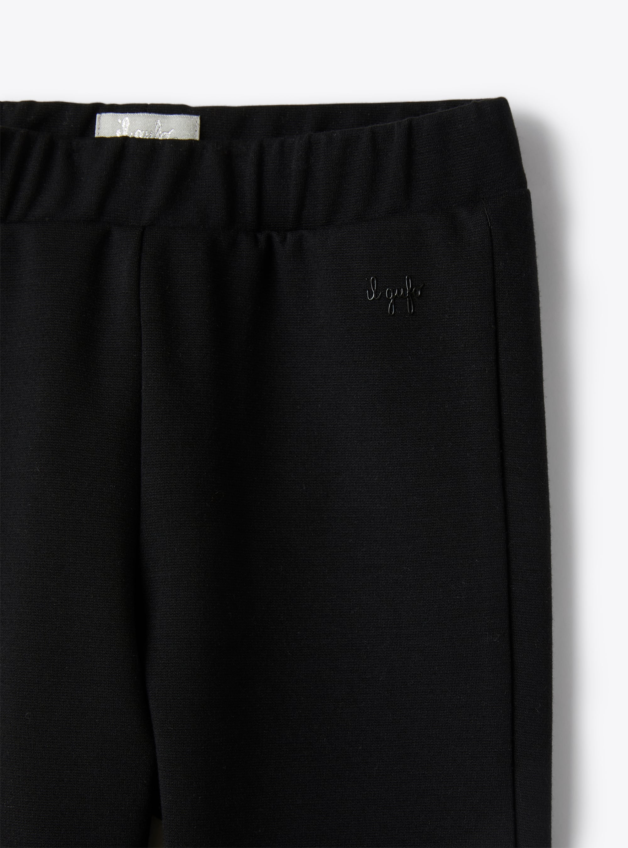 Trousers in black Milano-stitch fabric - Black | Il Gufo