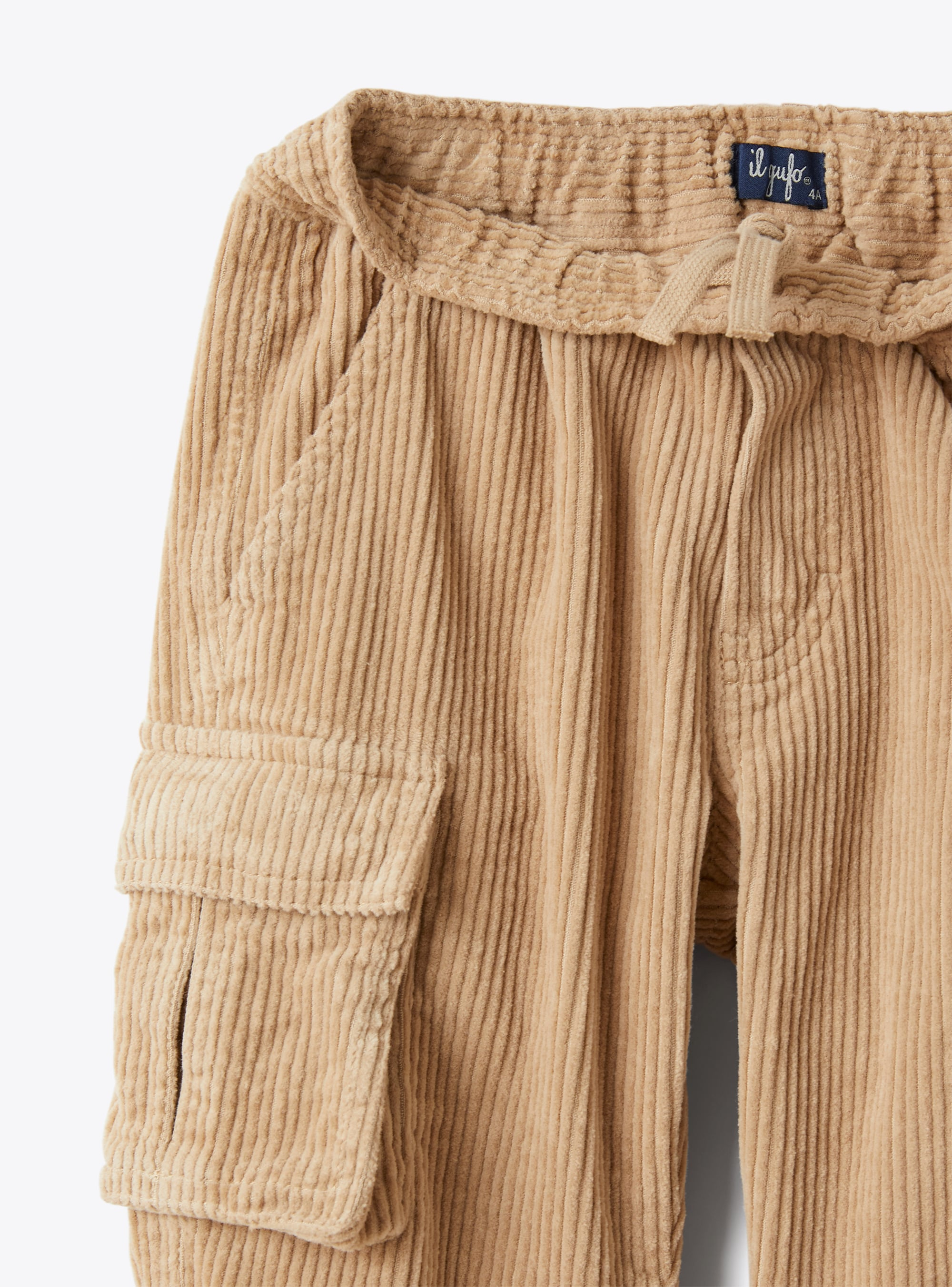 Caramel corduroy cargo trousers - Brown | Il Gufo