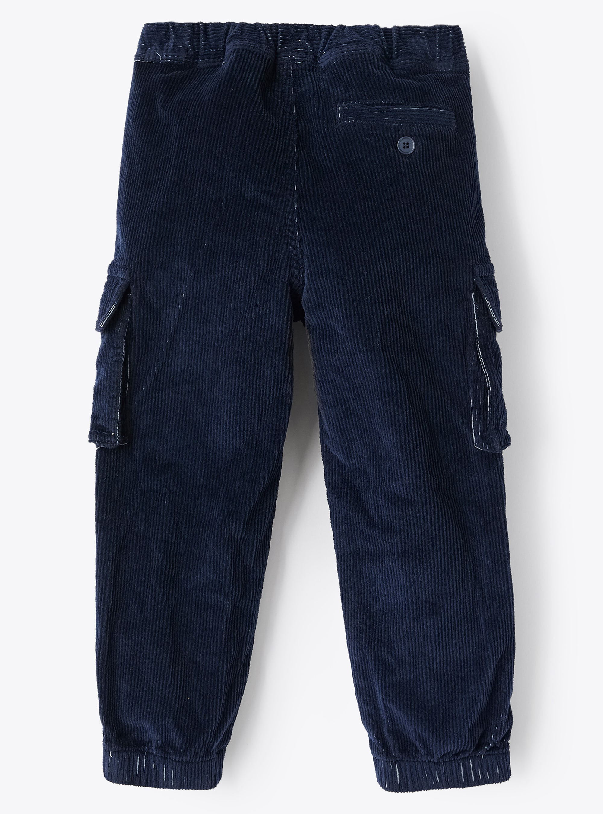 Navy corduroy cargo trousers - Blue | Il Gufo