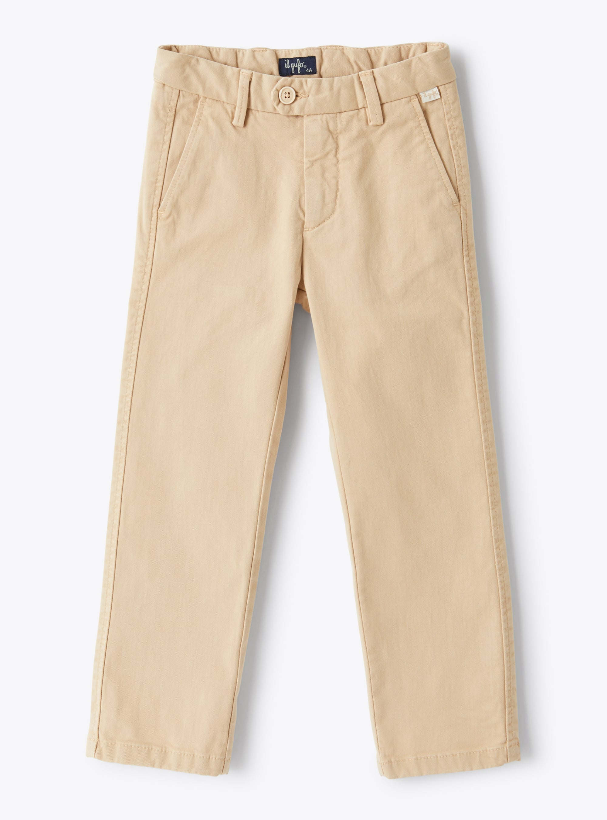 Pantalone chino in gabardine beige - Pantaloni - Il Gufo