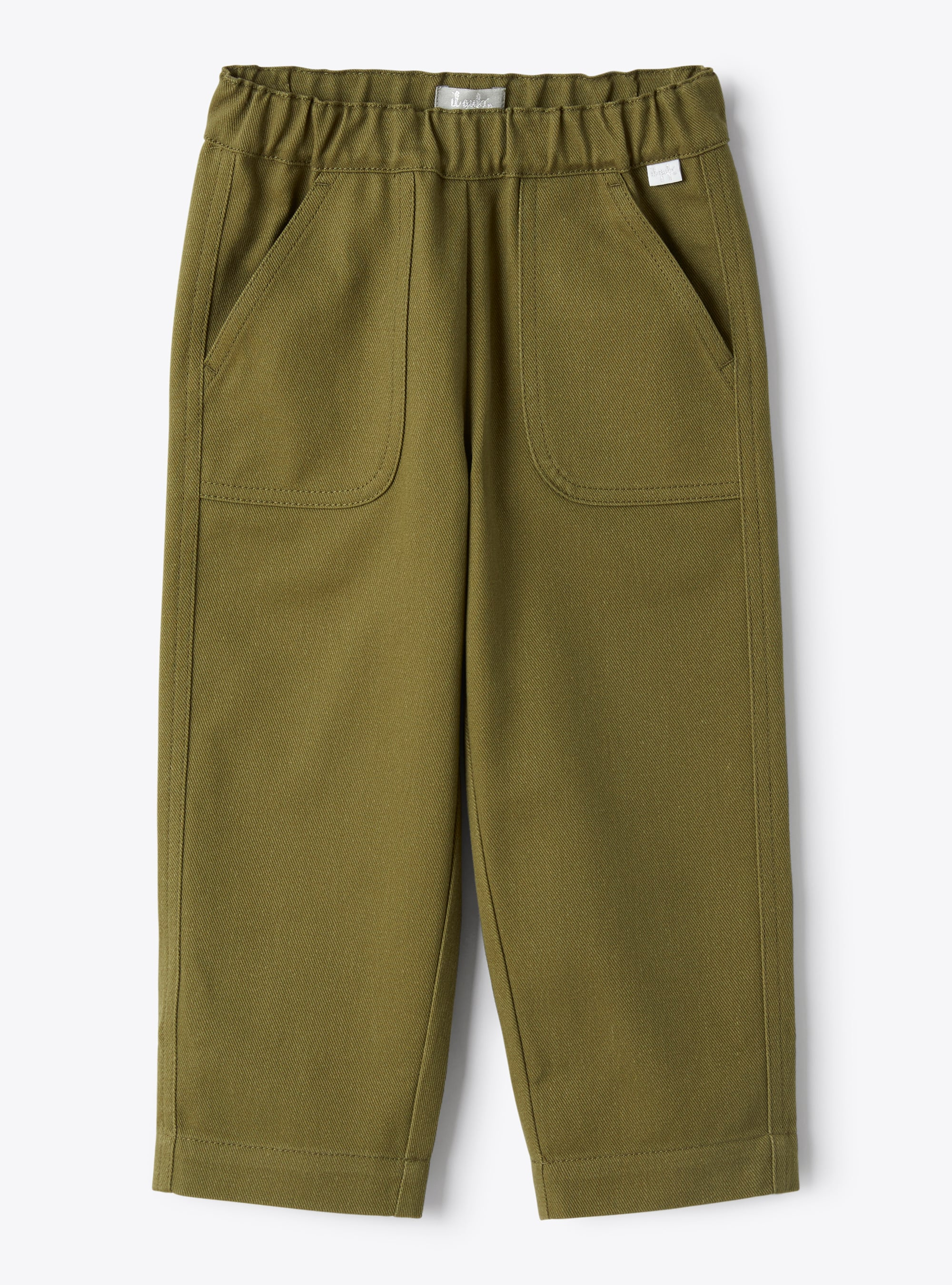 Baggy trousers in green bull denim - Trousers - Il Gufo