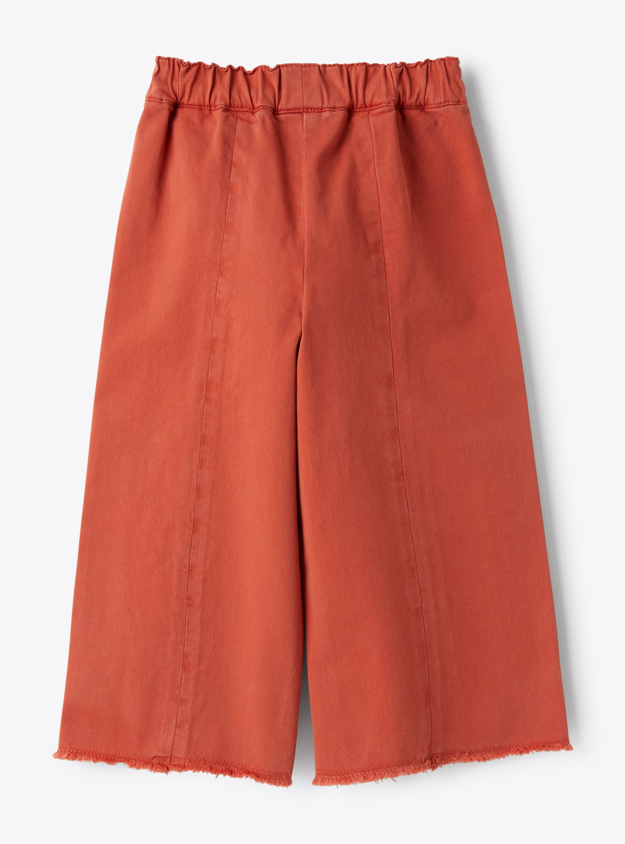 Culotte trousers in brick-red gabardine - Orange | Il Gufo