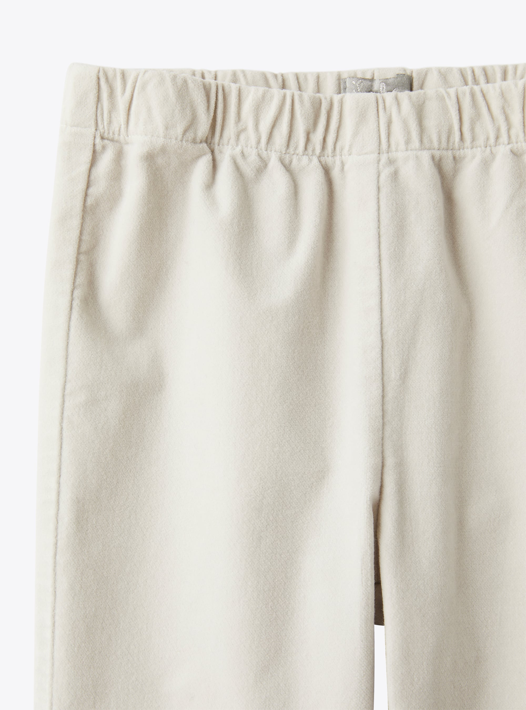 Trousers in ice-white velvet - Grey | Il Gufo