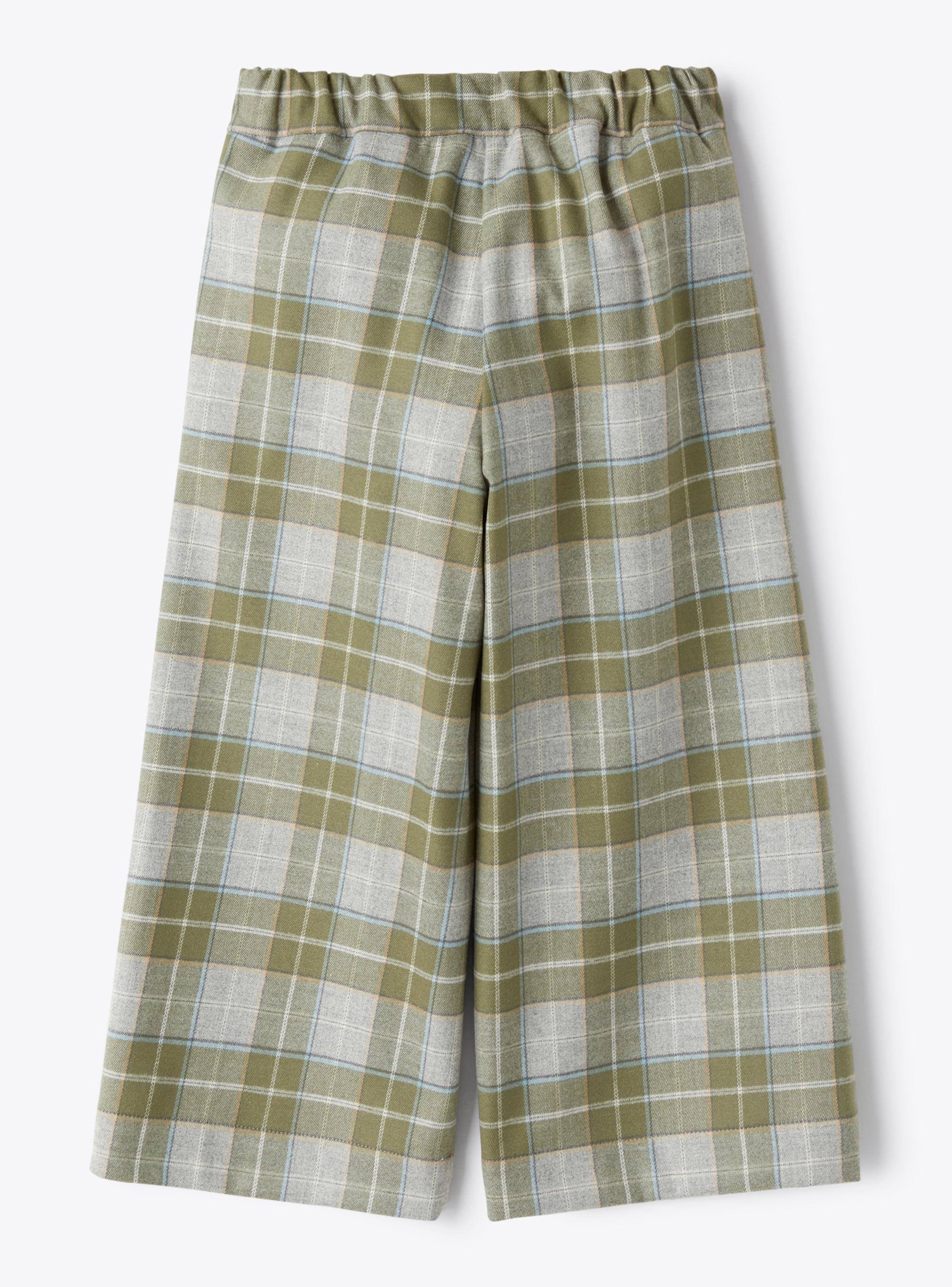 Culotte trousers in checked technowool - Green | Il Gufo