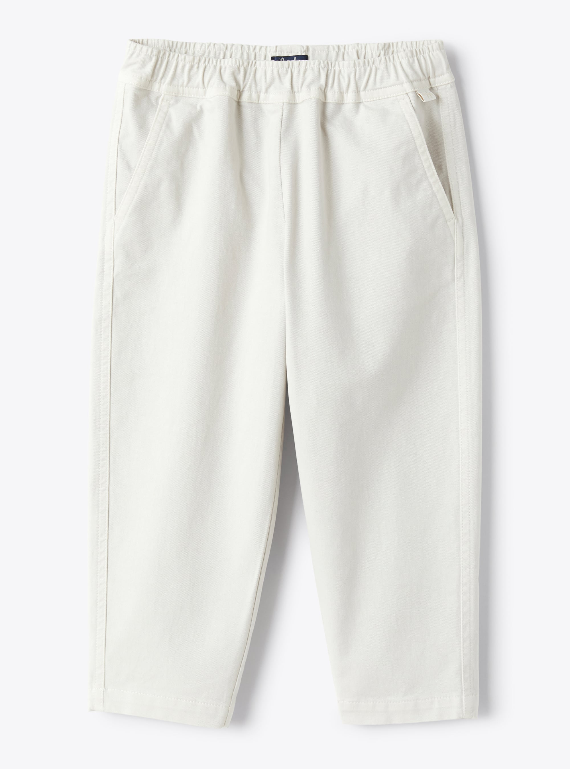 Trousers in stretch mist-white gabardine - Trousers - Il Gufo