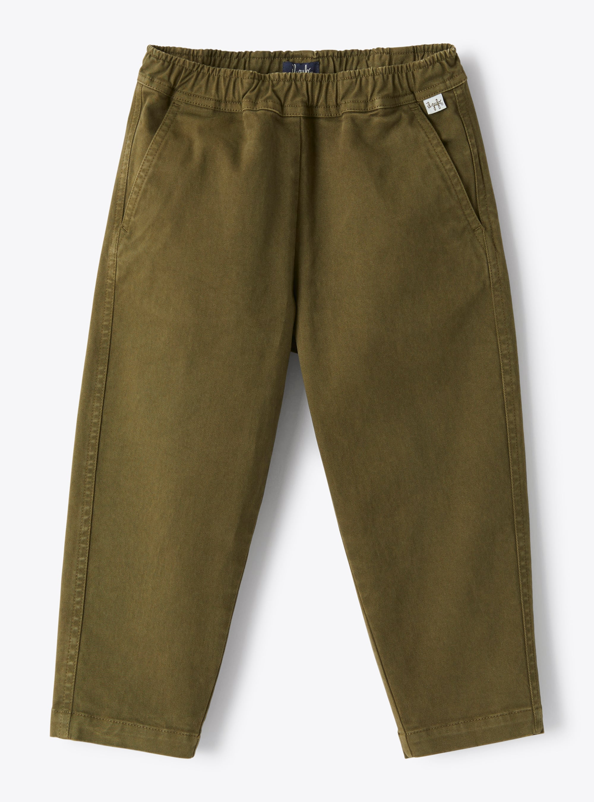 Trousers in stretch green gabardine - Trousers - Il Gufo