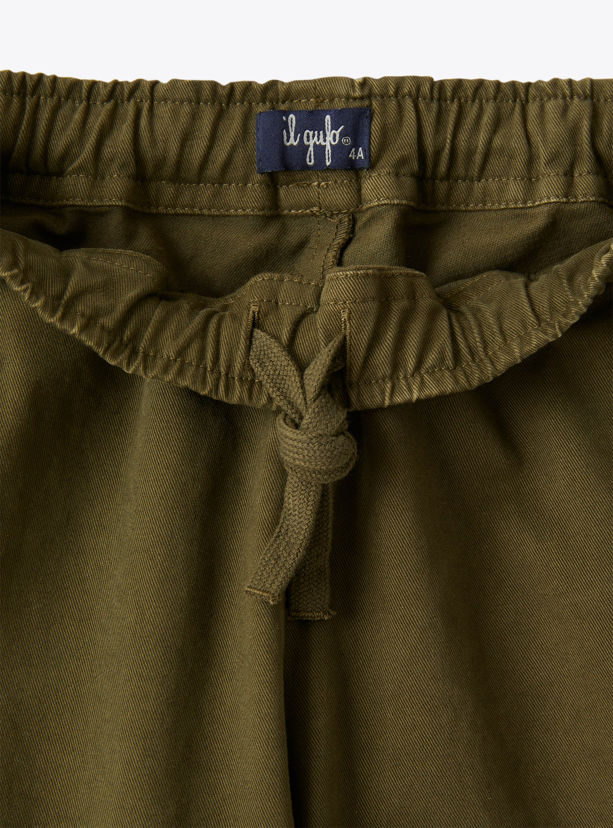 Trousers in stretch green gabardine - Green | Il Gufo